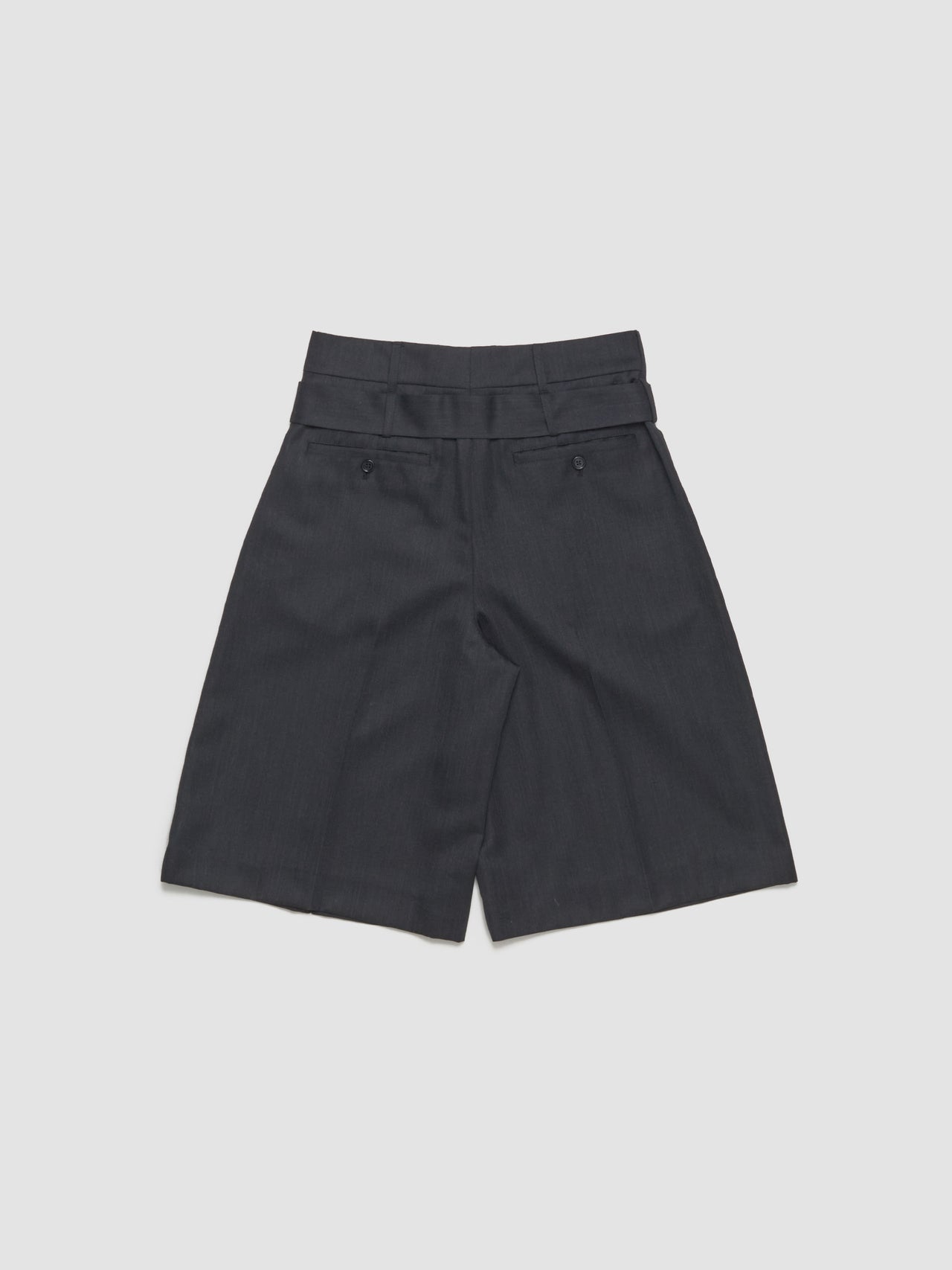 Wide Leg Multi Belt Loop Shorts in Black