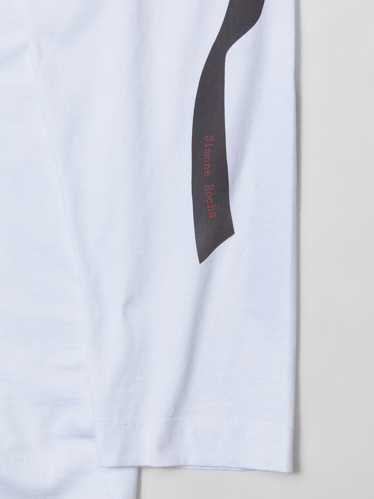 Ribbon Bow Tail Print Long Sleeve T-Shirt in White & Black