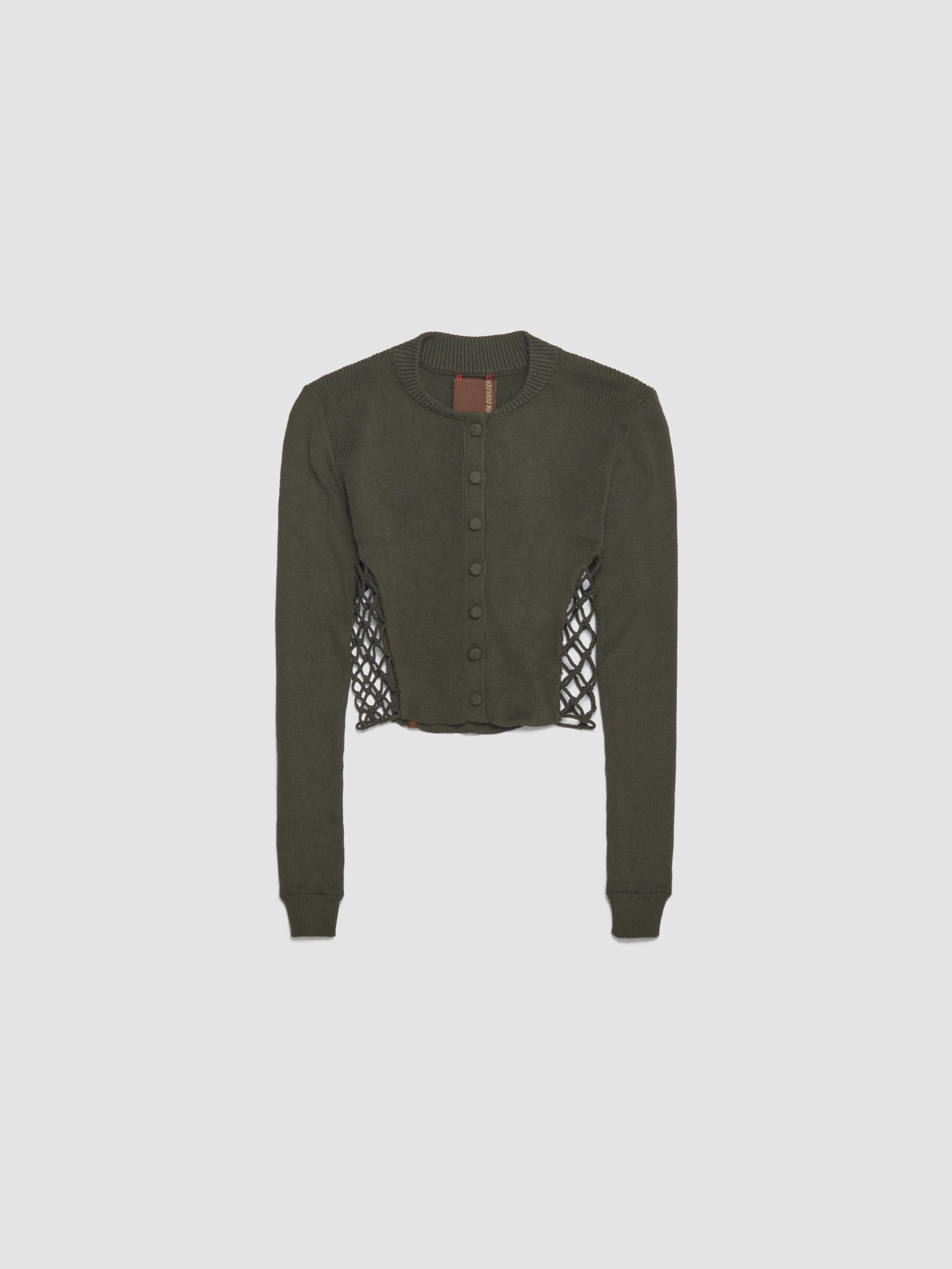 Sidemesh Cardigan in Swamp