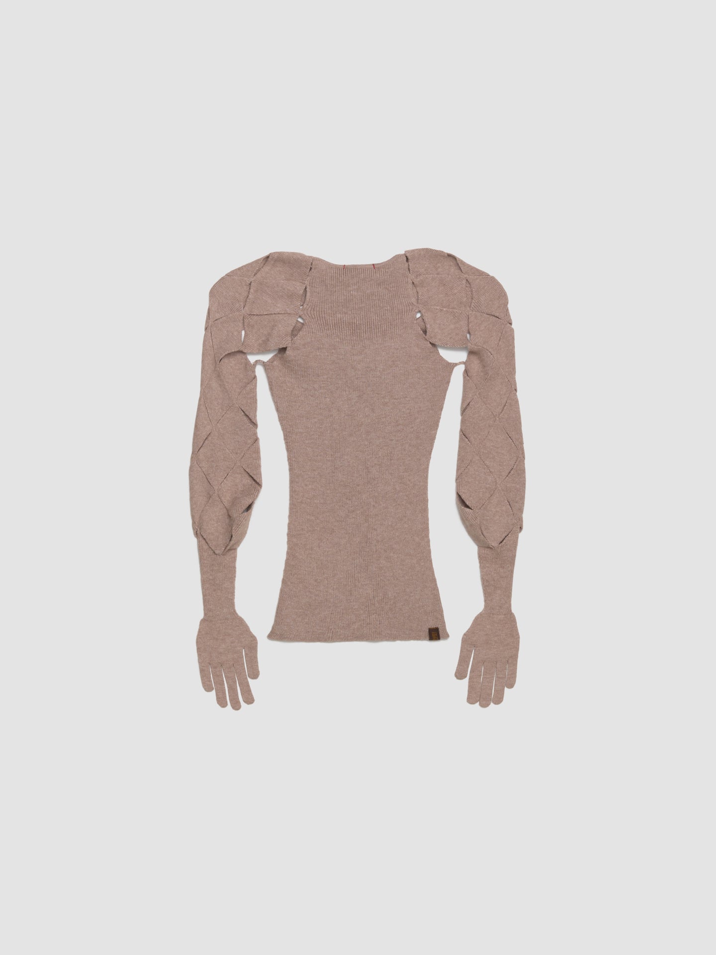 Argyle Sleeve Top in Dustpink