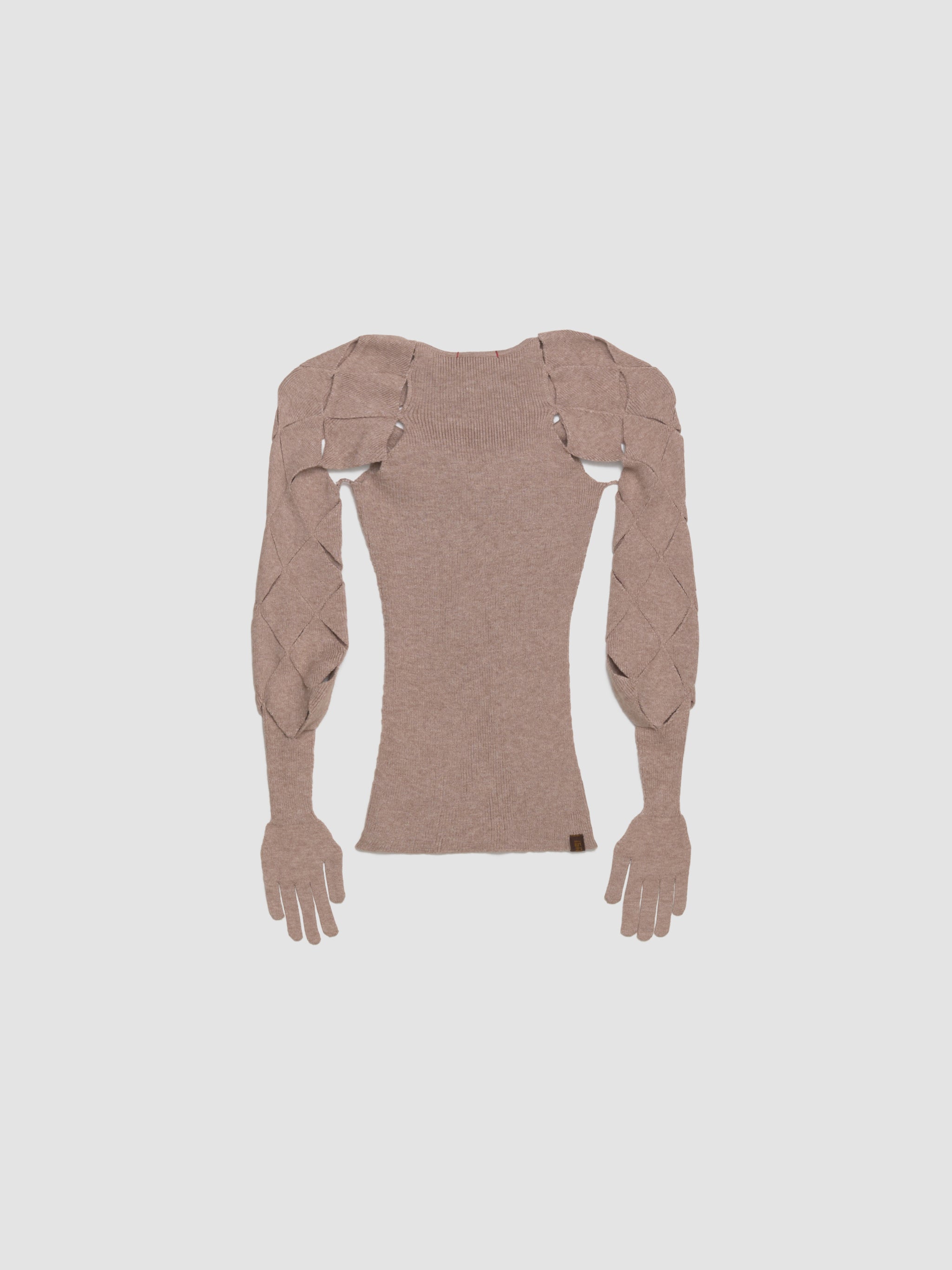 Argyle Sleeve Top in Dustpink