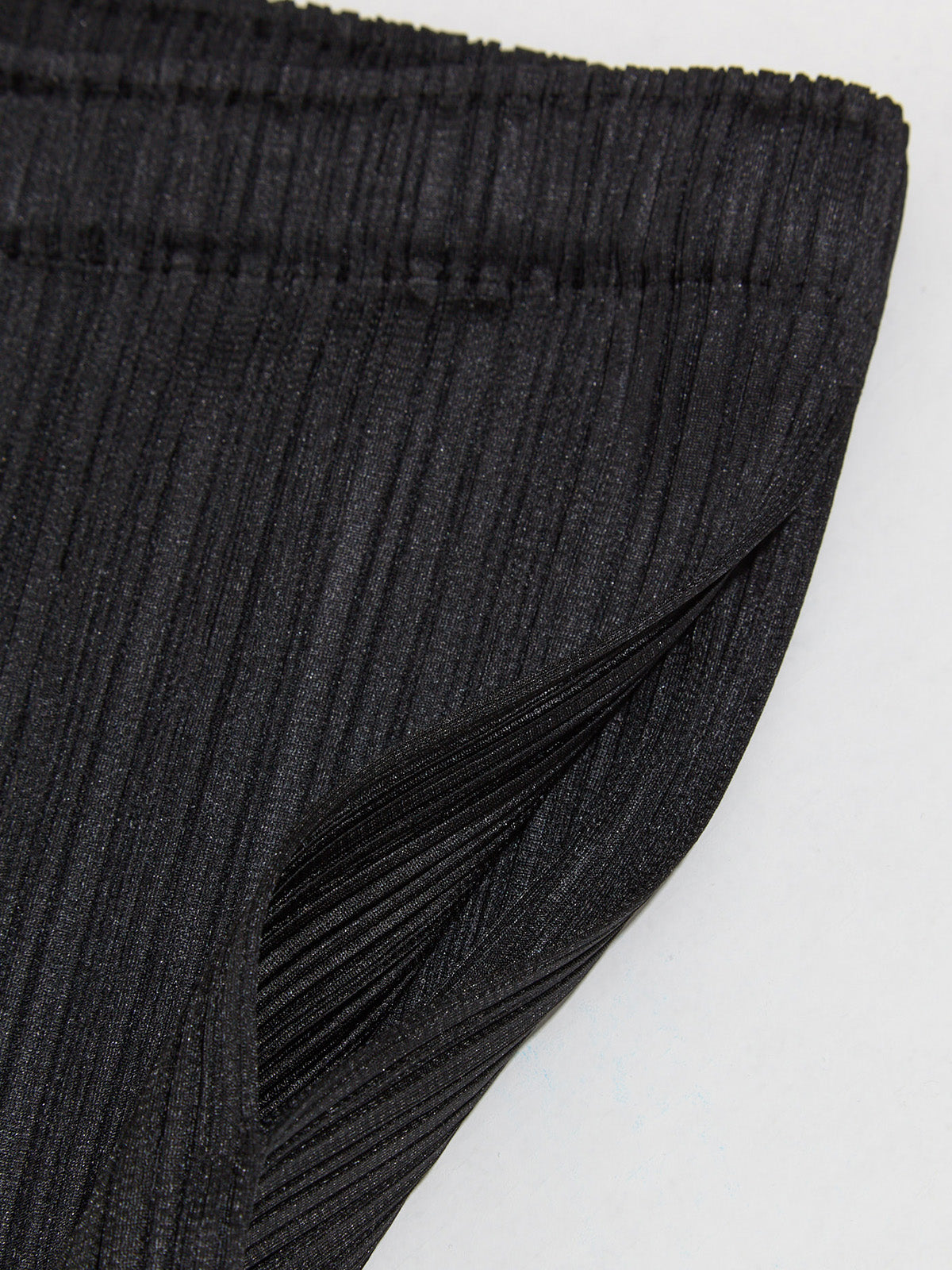 Pleated Tapered Leg Trousers in Black