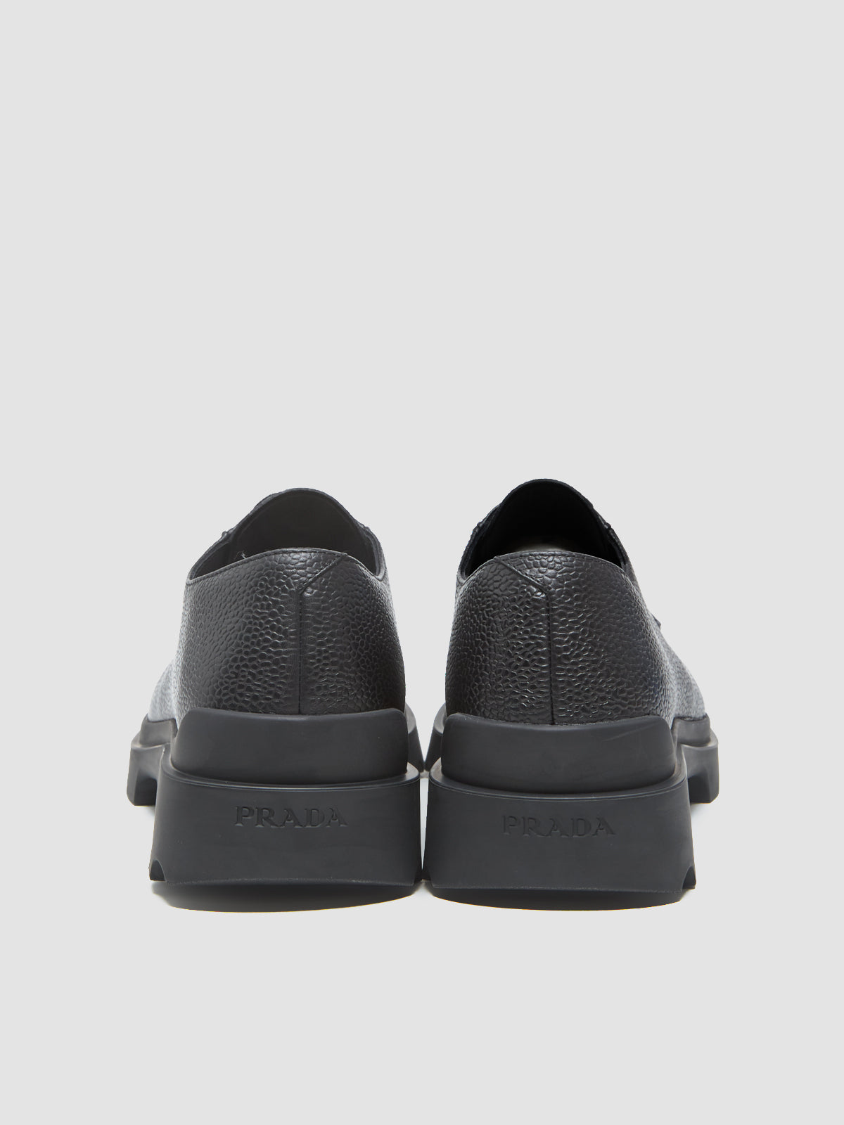 Embossed Leather Derby Shoes in Black