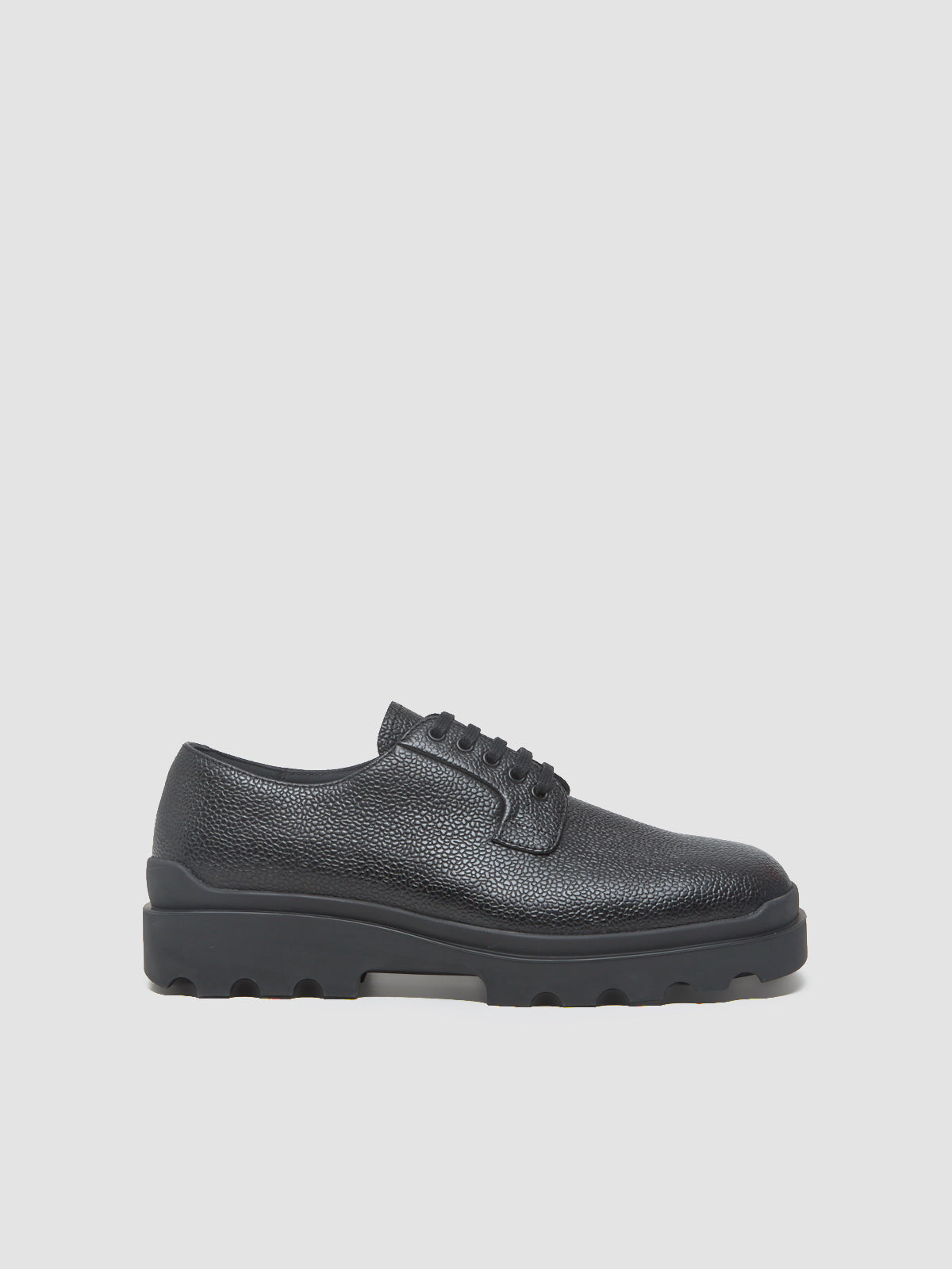 Embossed Leather Derby Shoes in Black