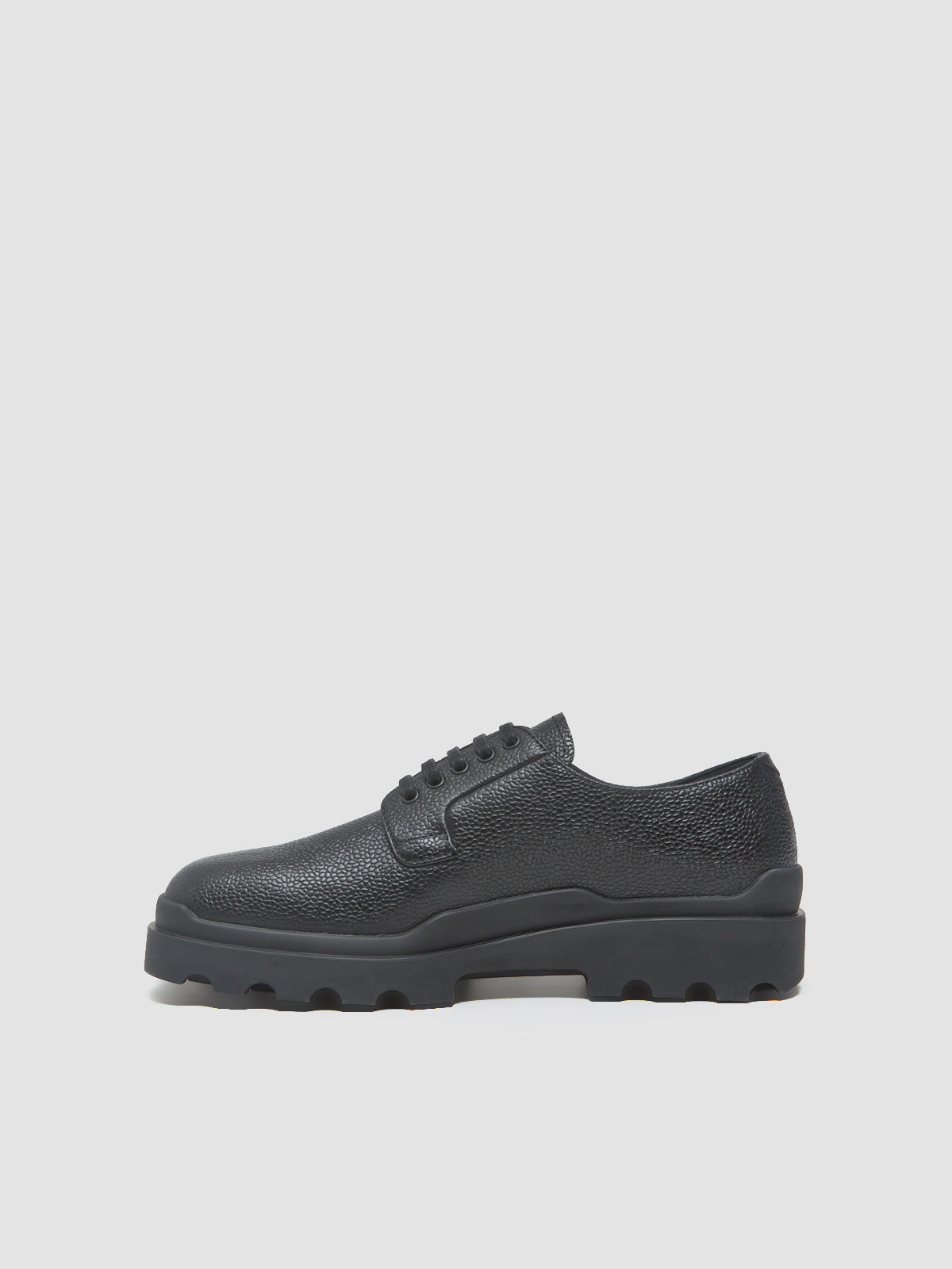 Embossed Leather Derby Shoes in Black