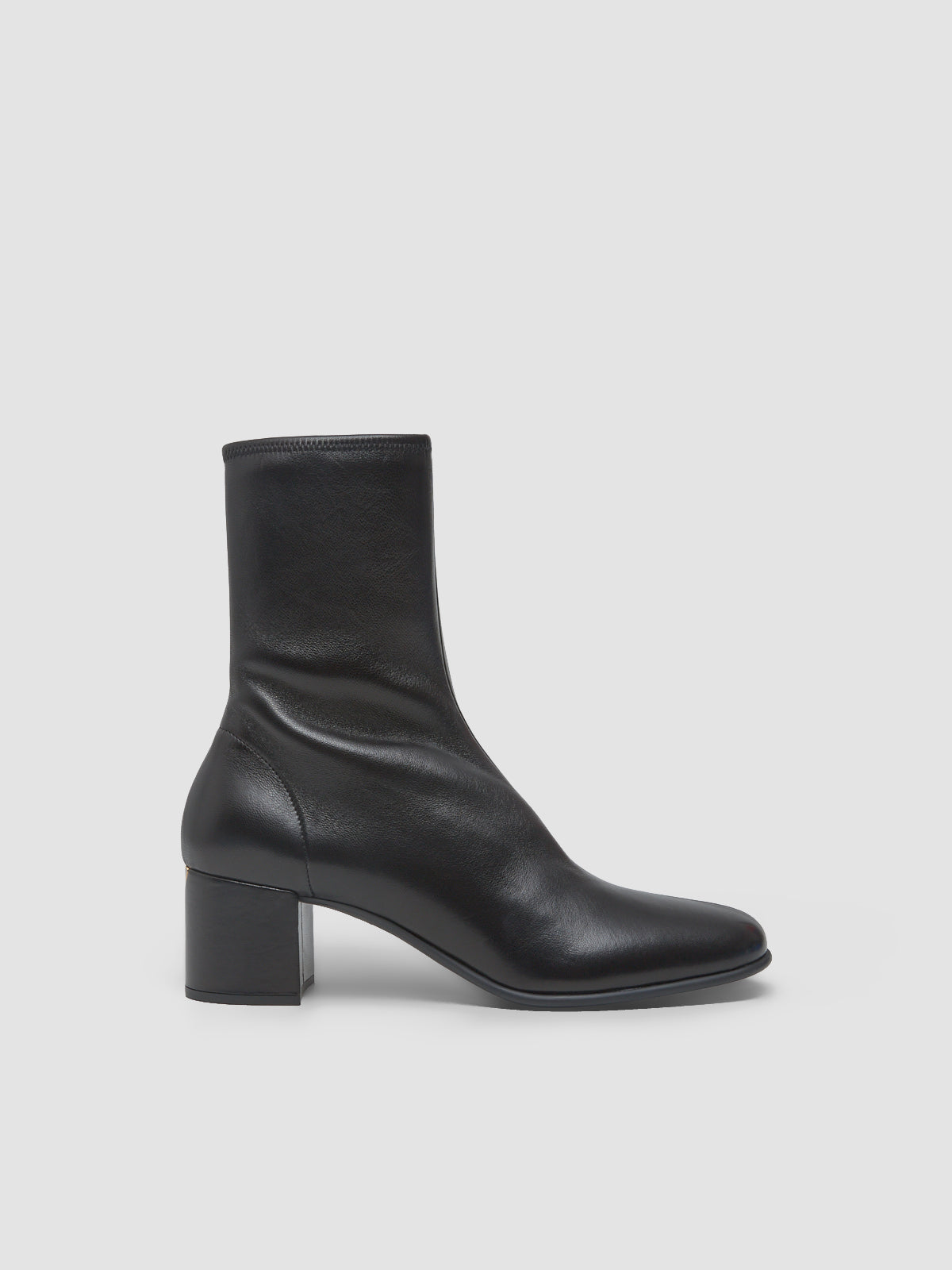 Stretch Nappa Leather Ankle Boots in Black