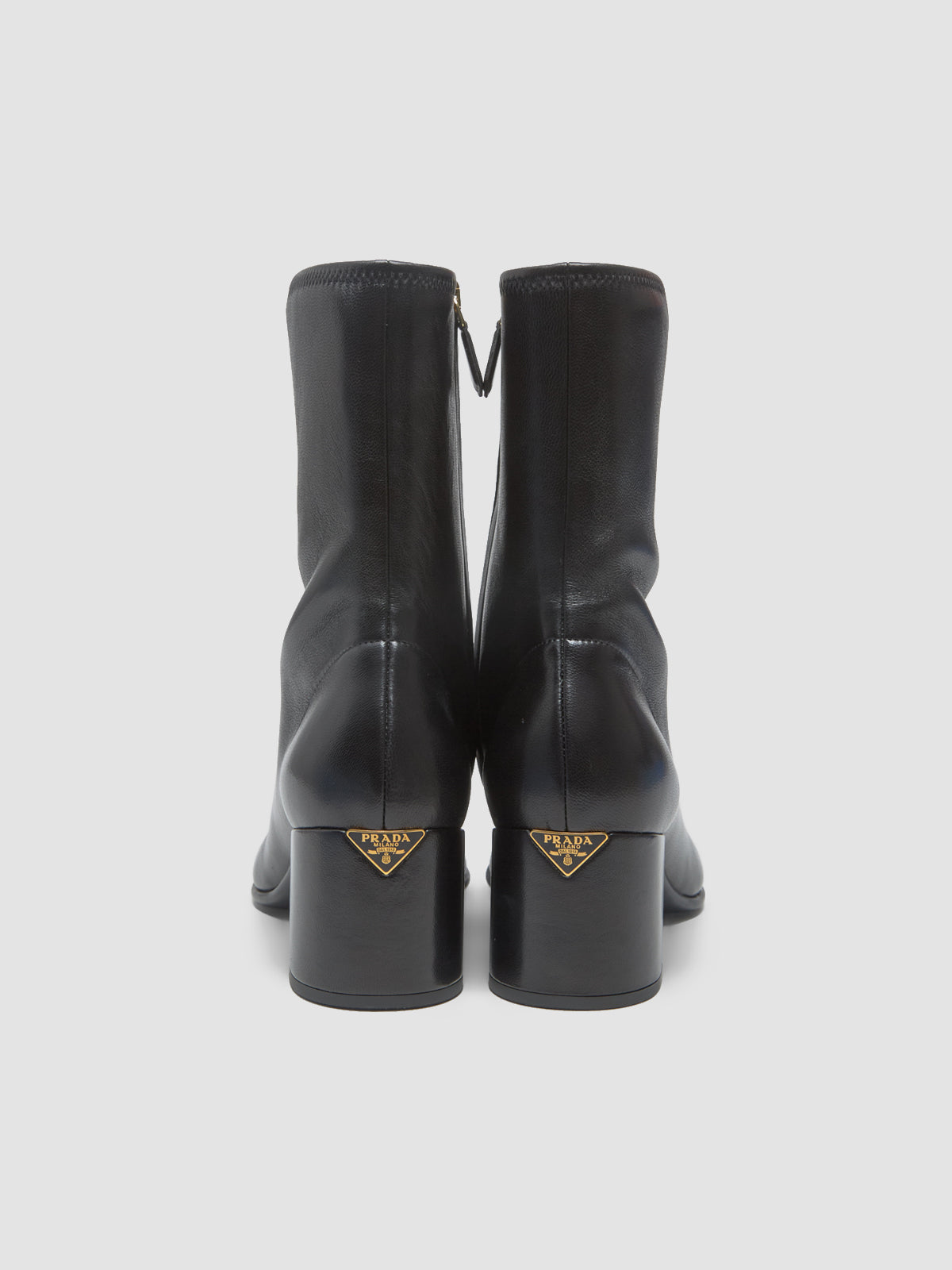 Stretch Nappa Leather Ankle Boots in Black