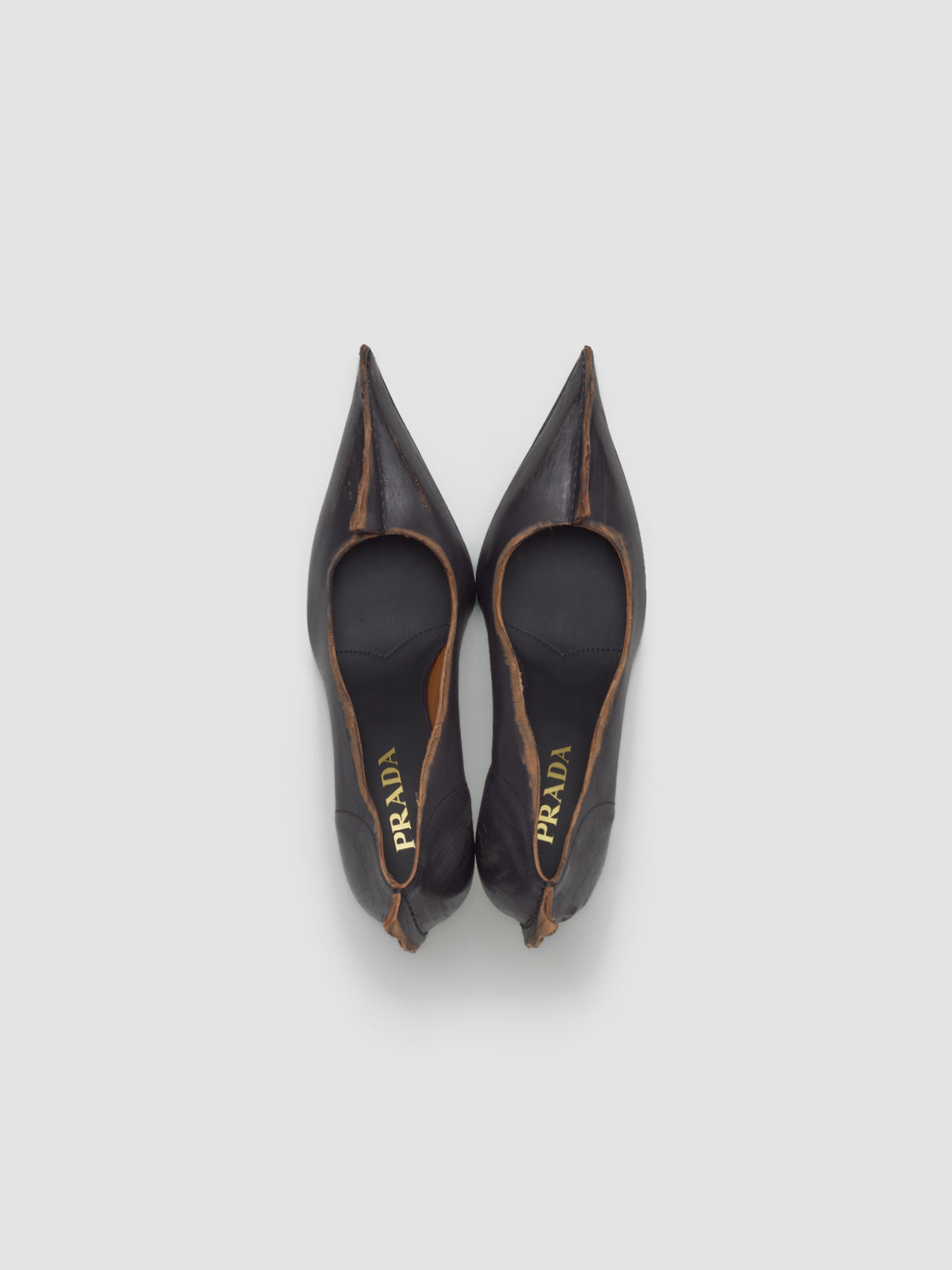 Antique Leather Pumps in Black & Brown