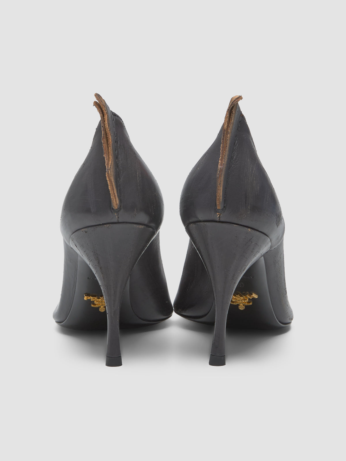 Antique Leather Pumps in Black & Brown