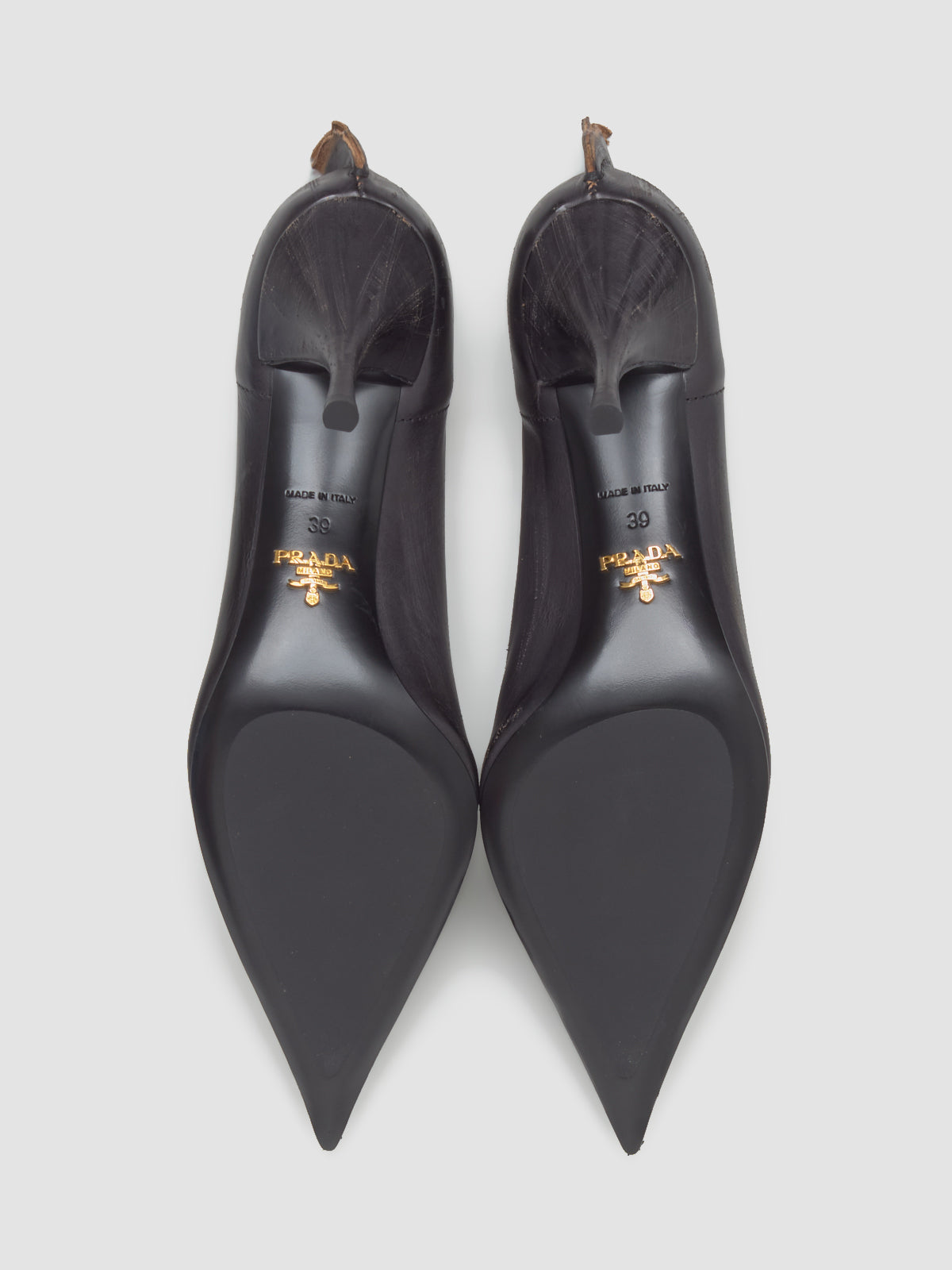 Antique Leather Pumps in Black & Brown