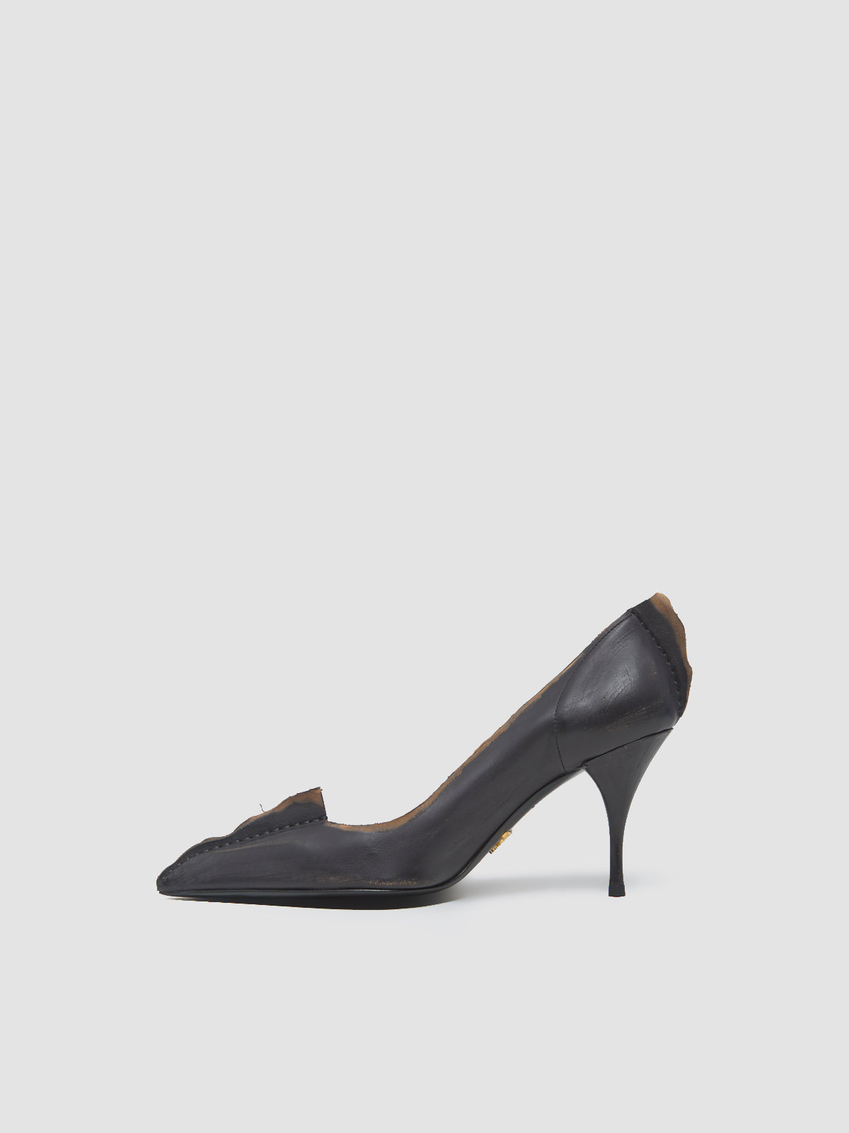 Antique Leather Pumps in Black & Brown