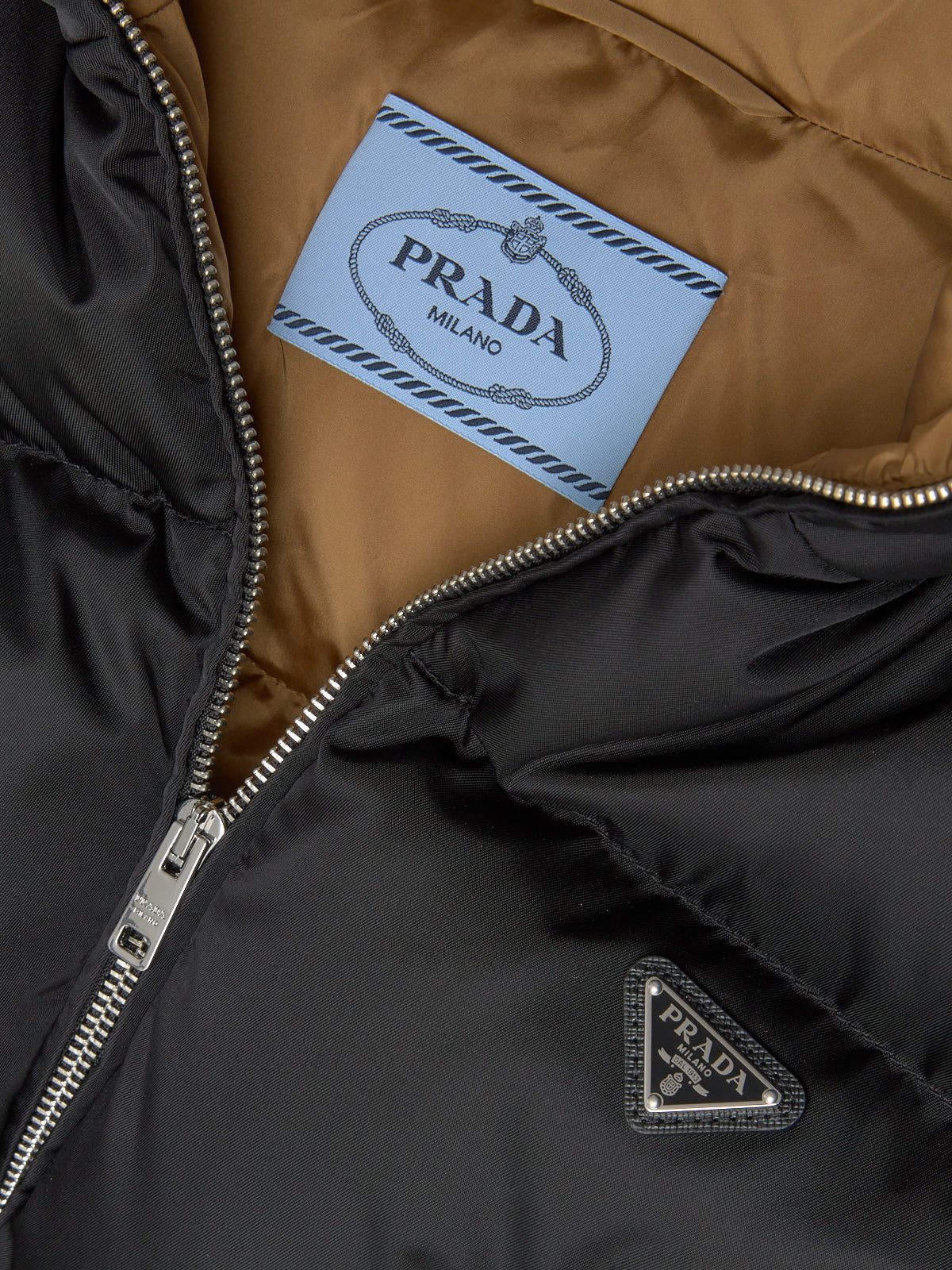 Re-Nylon Short Down Jacket in Black