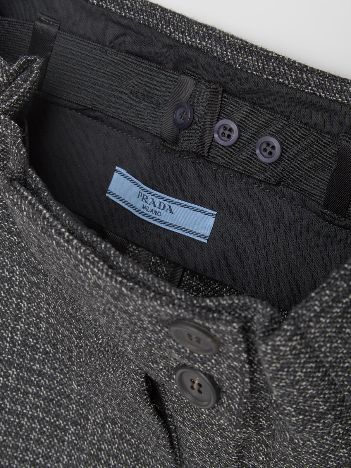 Vichy Mouliné Wool Mini Skirt in Black & White