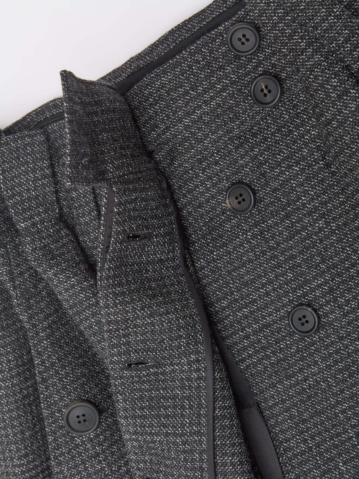 Vichy Mouliné Wool Mini Skirt in Black & White