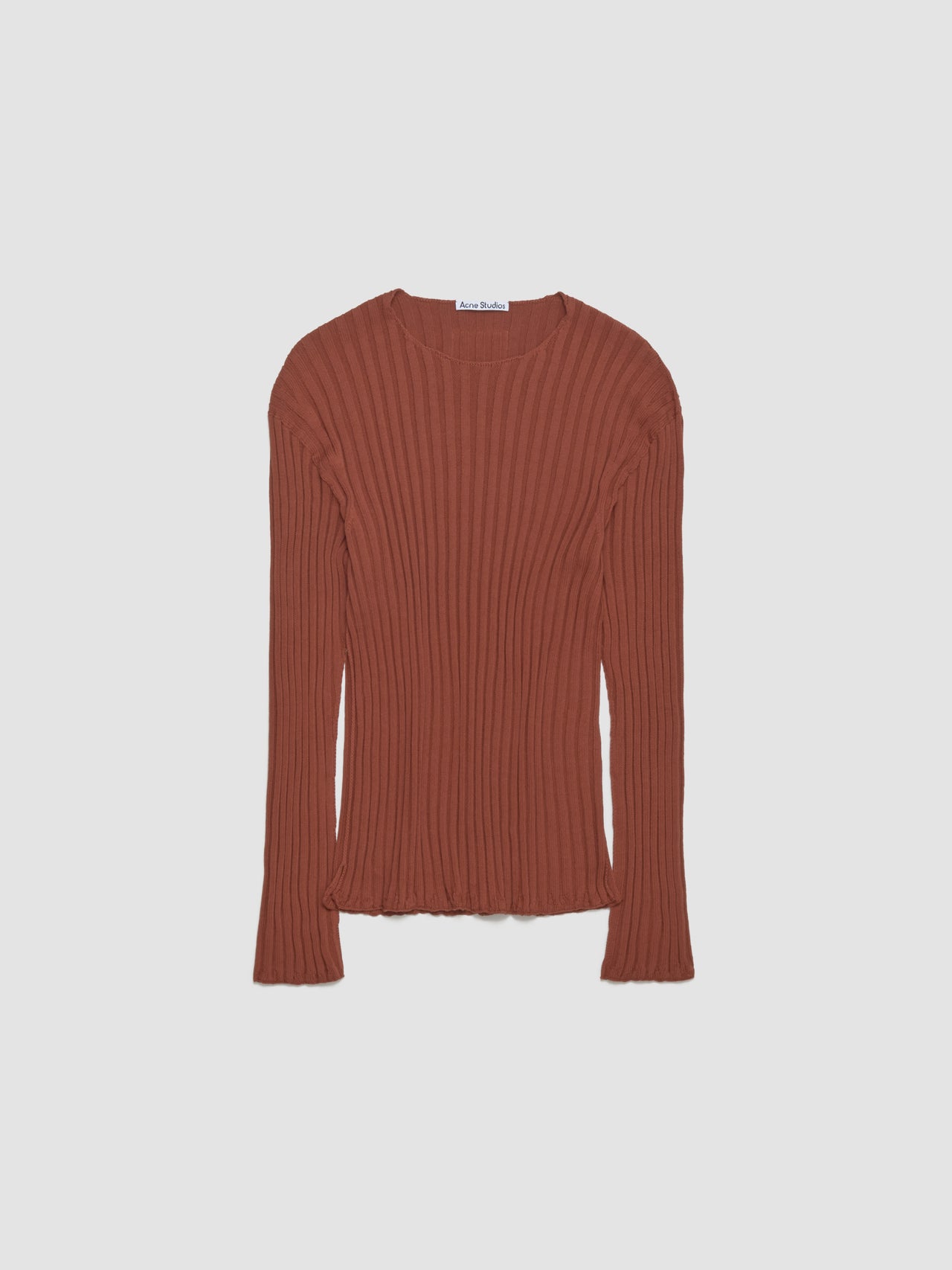 Ribbed Sweater in Terracotta Red