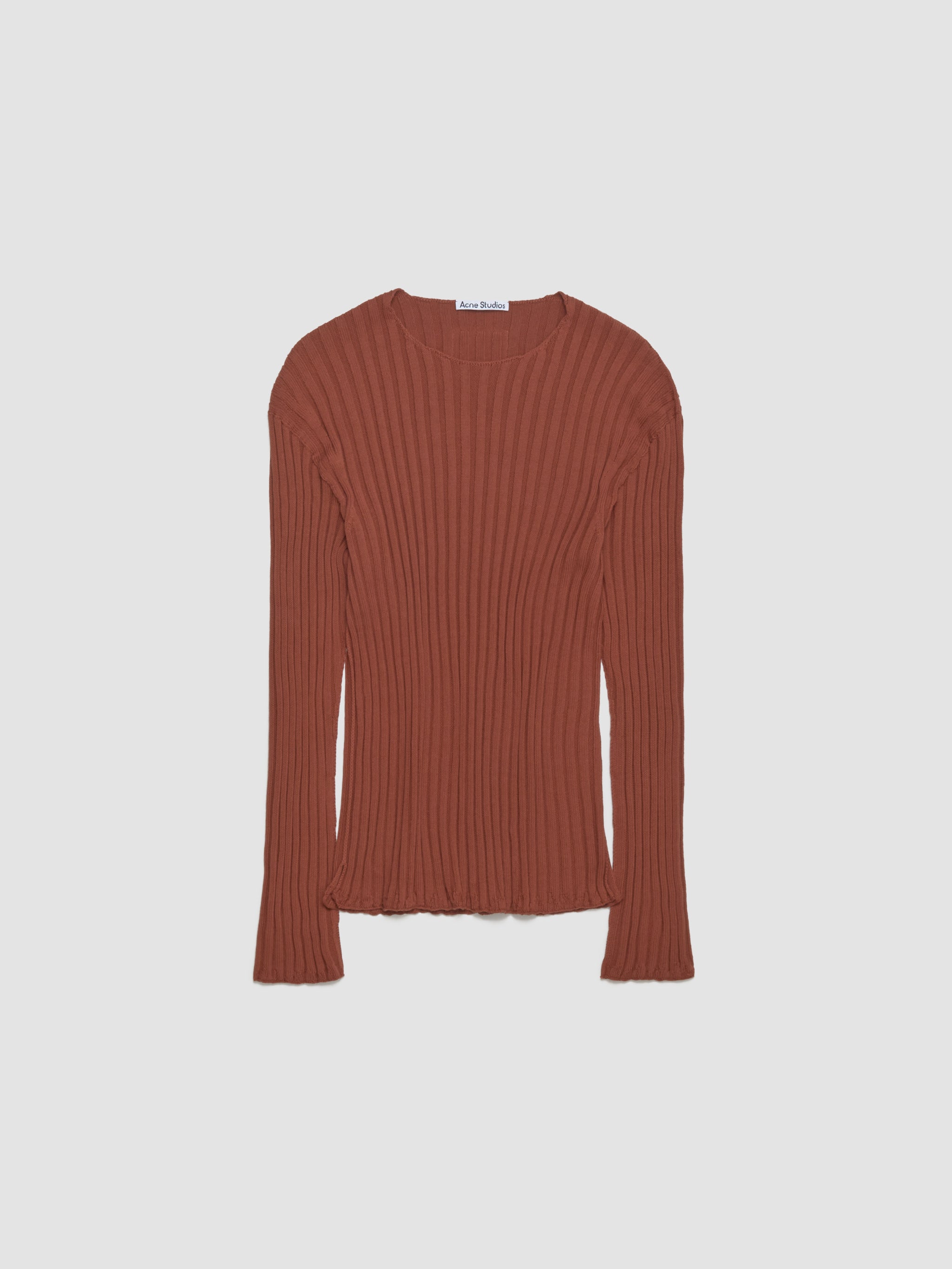 Ribbed Sweater in Terracotta Red