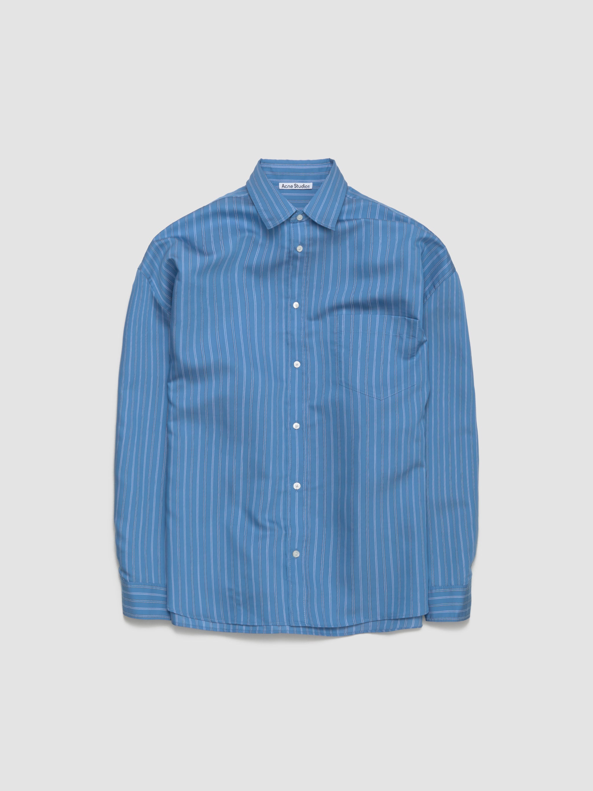 Button-Up Striped Shirt in Blue Multi