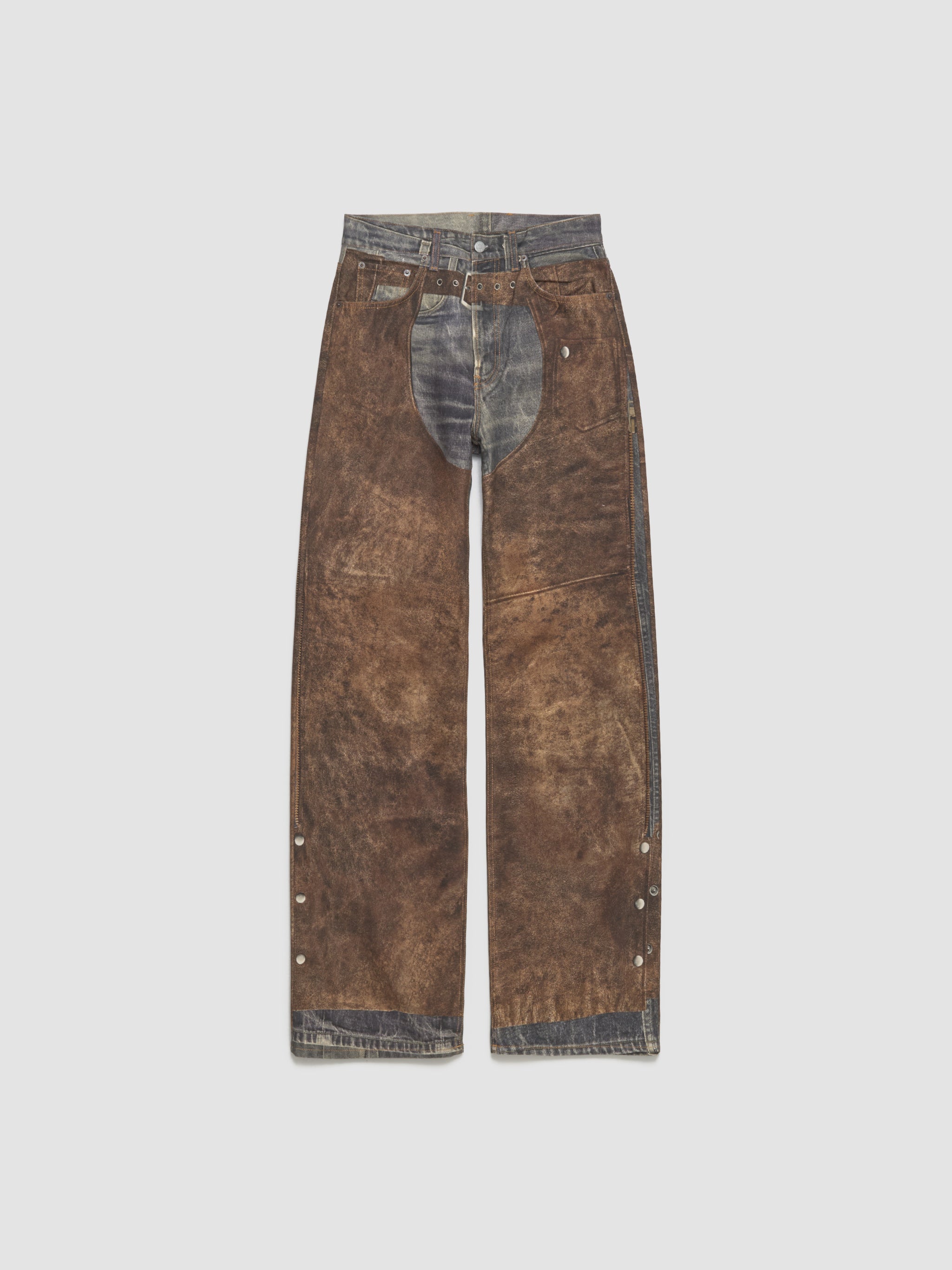 Printed Trousers in Blue & Brown