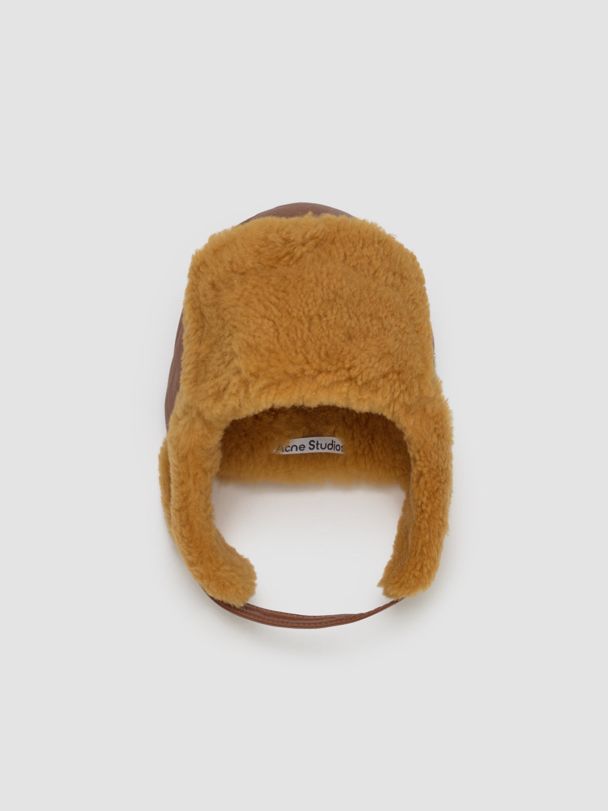 Shearling Hat in Rust Brown