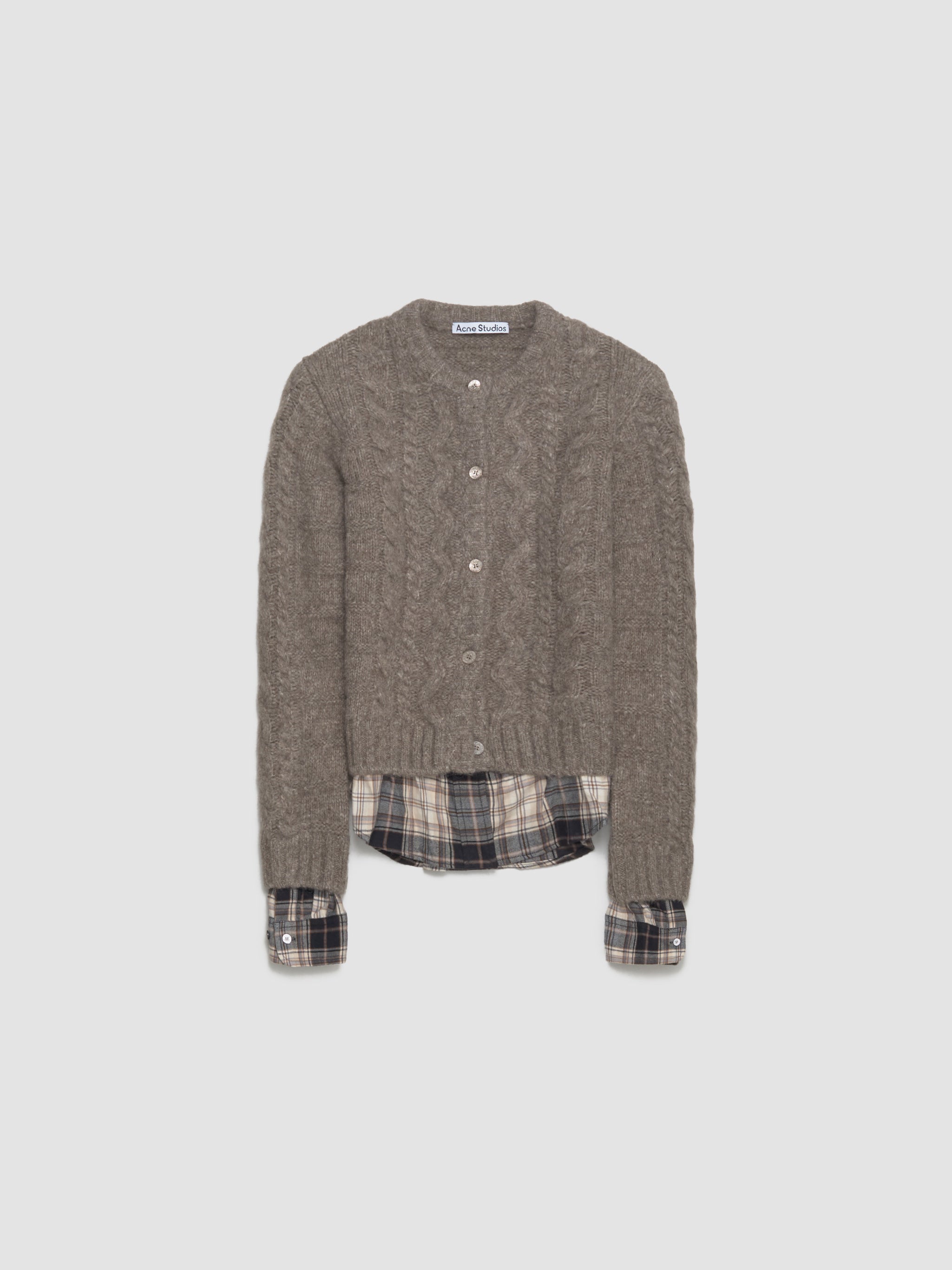 Layered Cardigan in Beige Melange