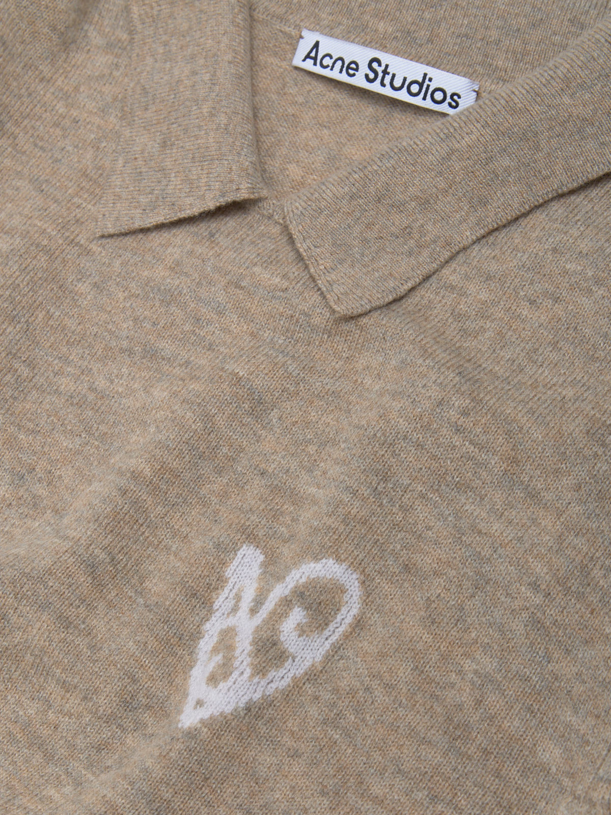 Yak Wool Polo Sweater in Oat Beige