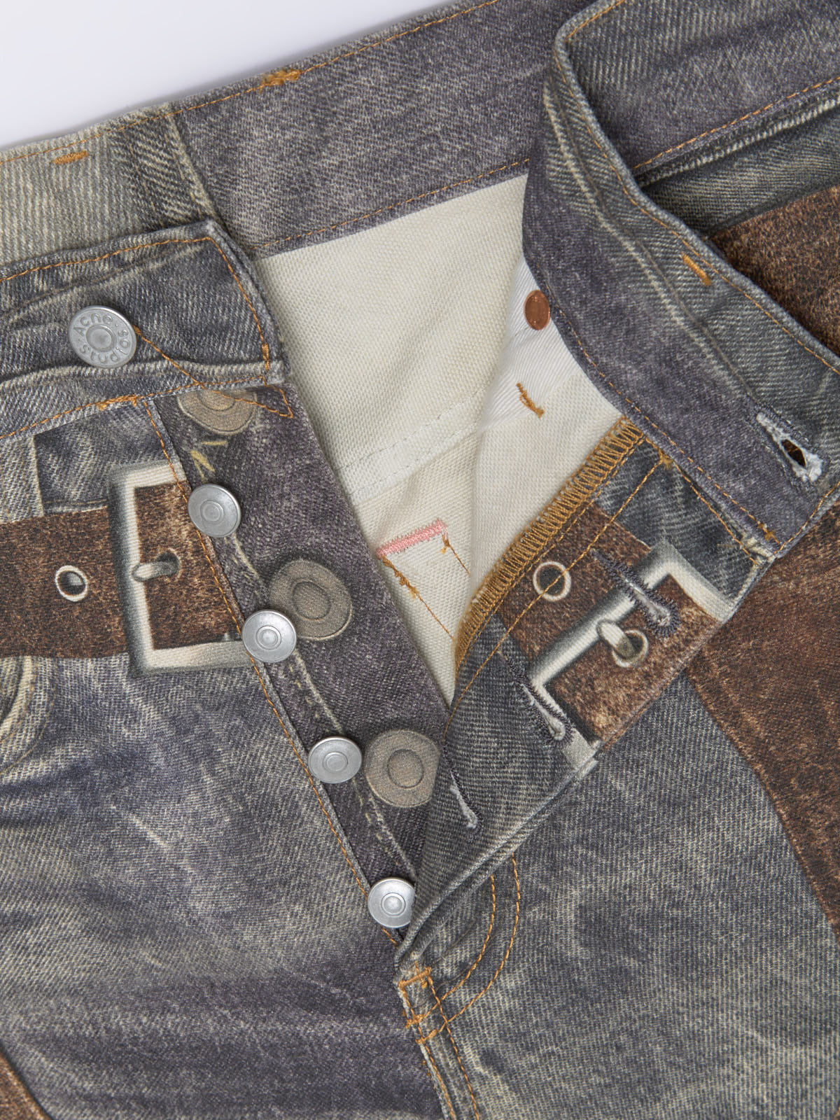 Printed Trousers in Blue & Brown