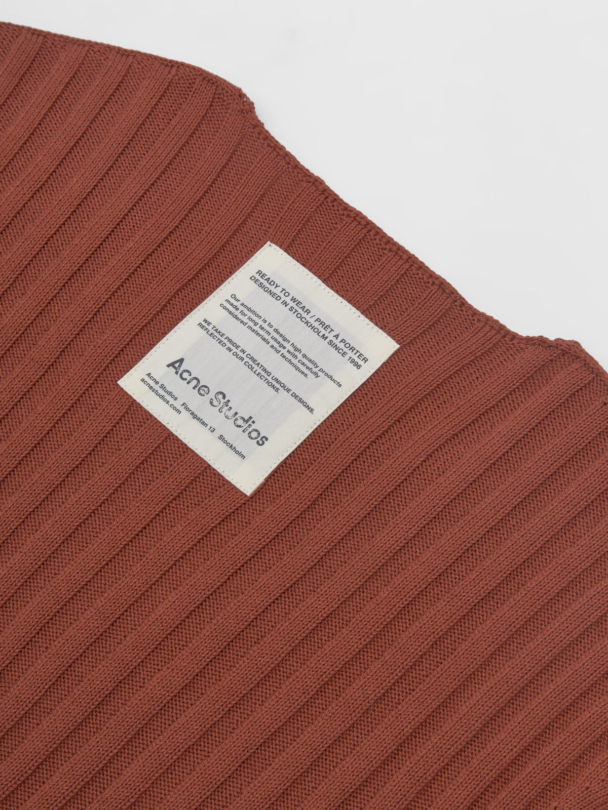 Ribbed Sweater in Terracotta Red