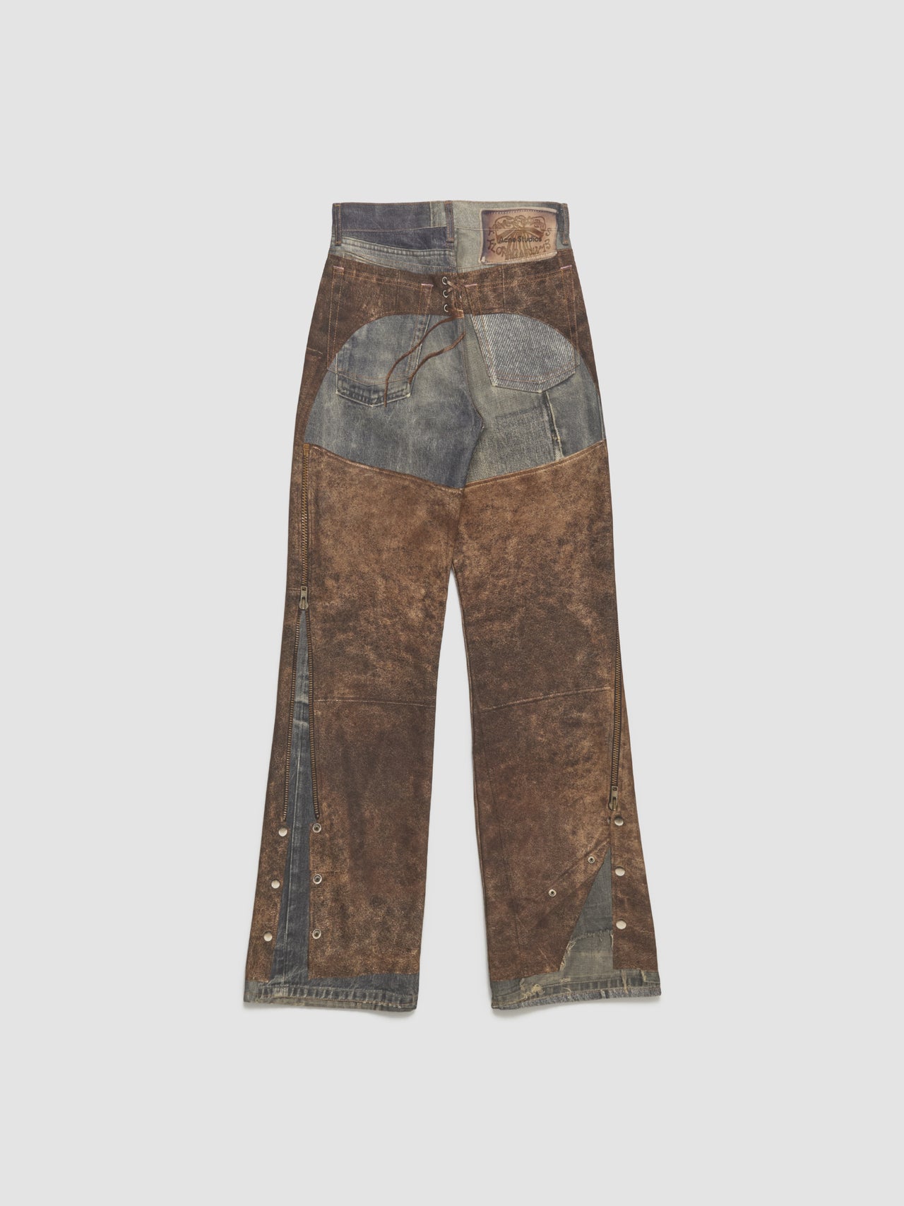 Printed Trousers in Blue & Brown