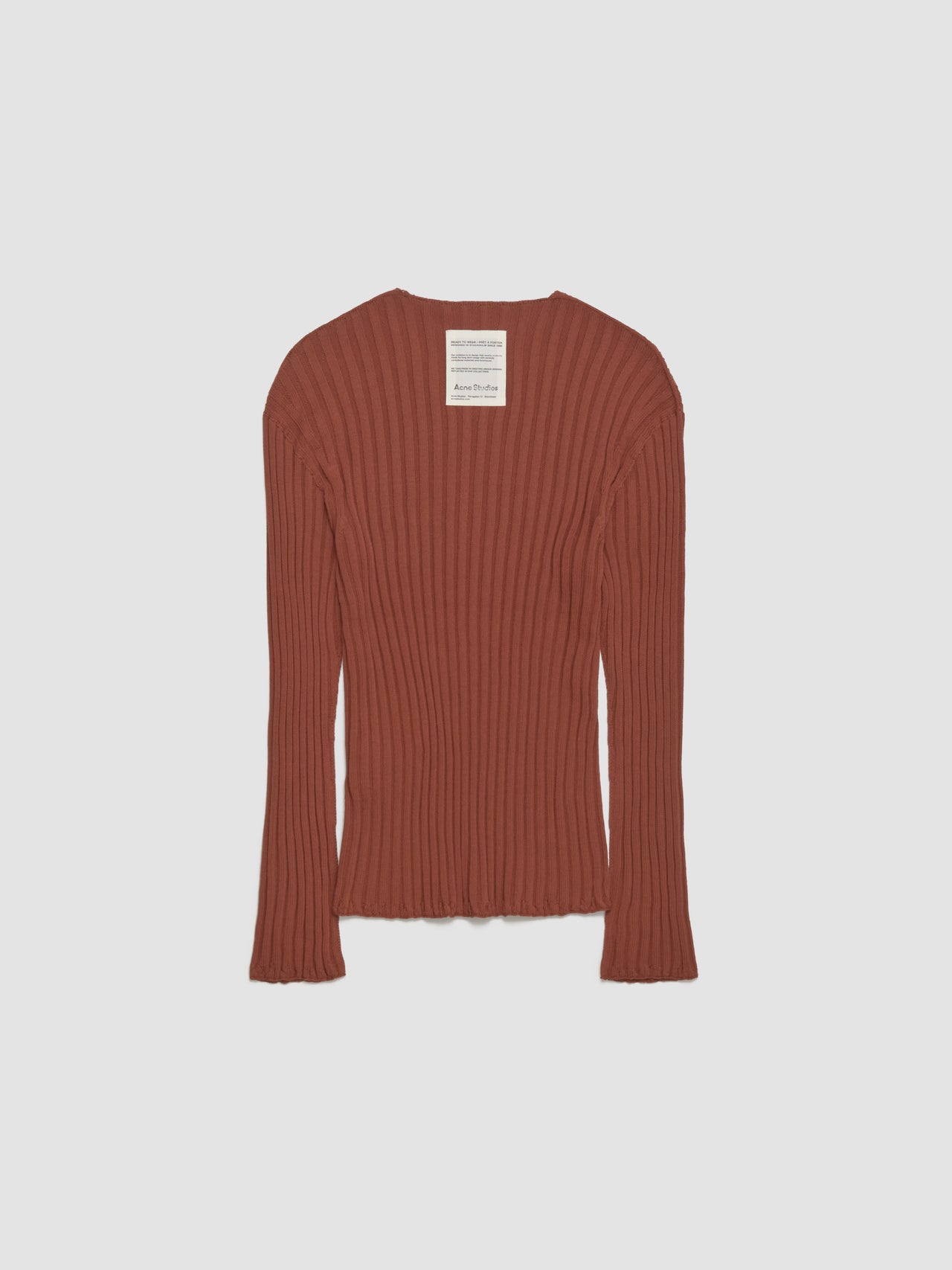 Ribbed Sweater in Terracotta Red