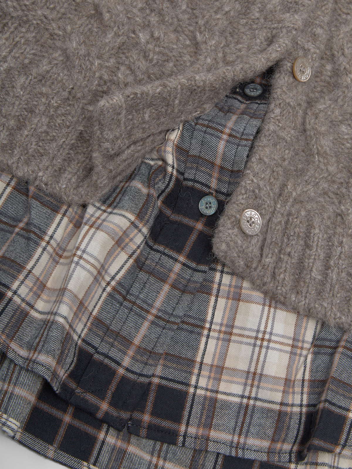 Layered Cardigan in Beige Melange