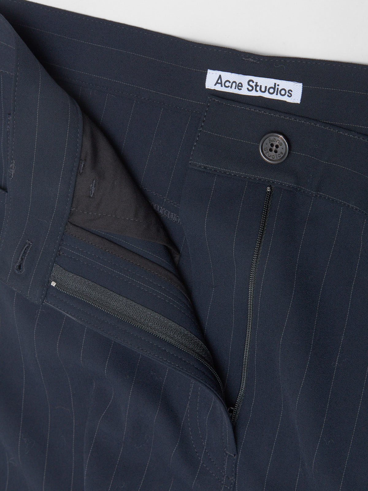 Pinstripe Trousers in Navy