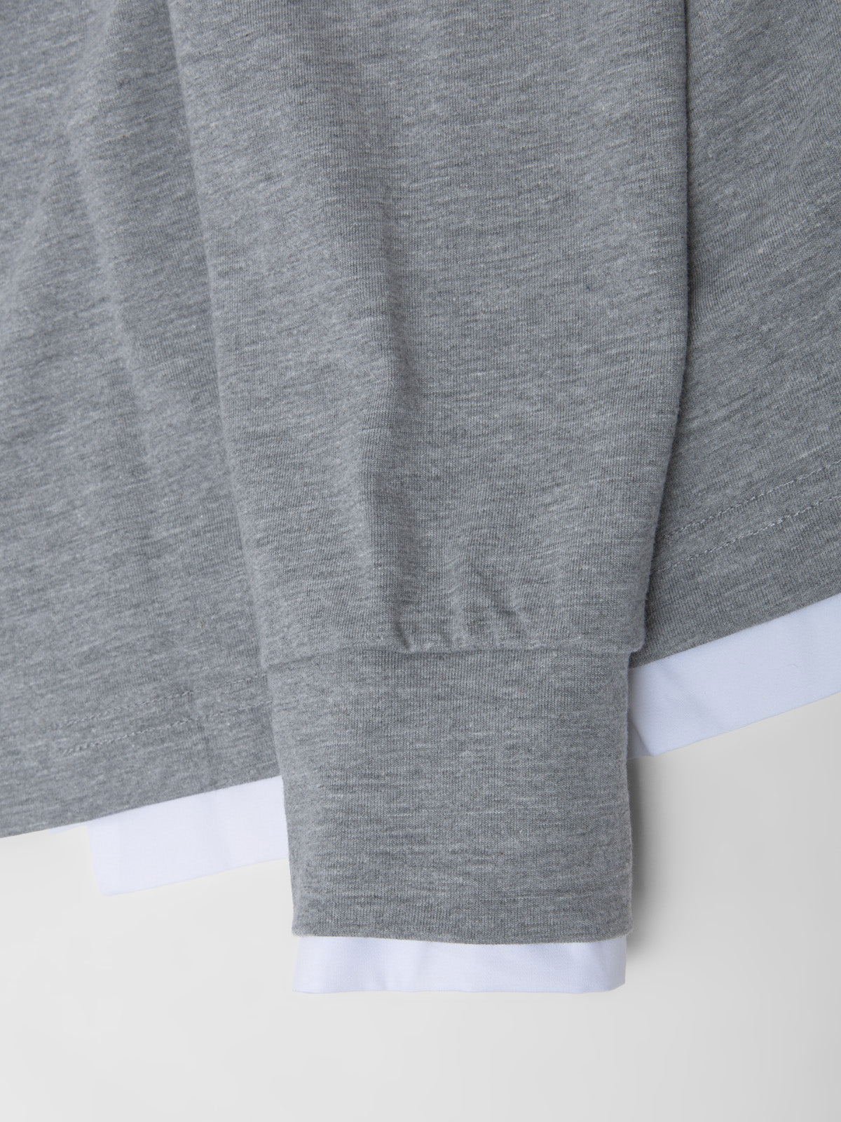 Luis Long Sleeve Polo in Grey & White