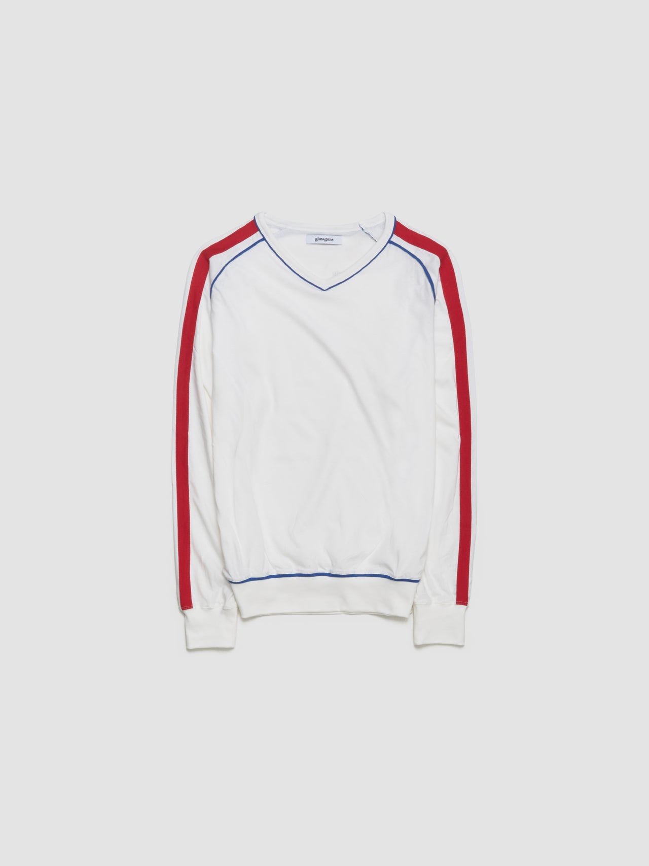 Lucas Long Sleeve T-Shirt in White & Red