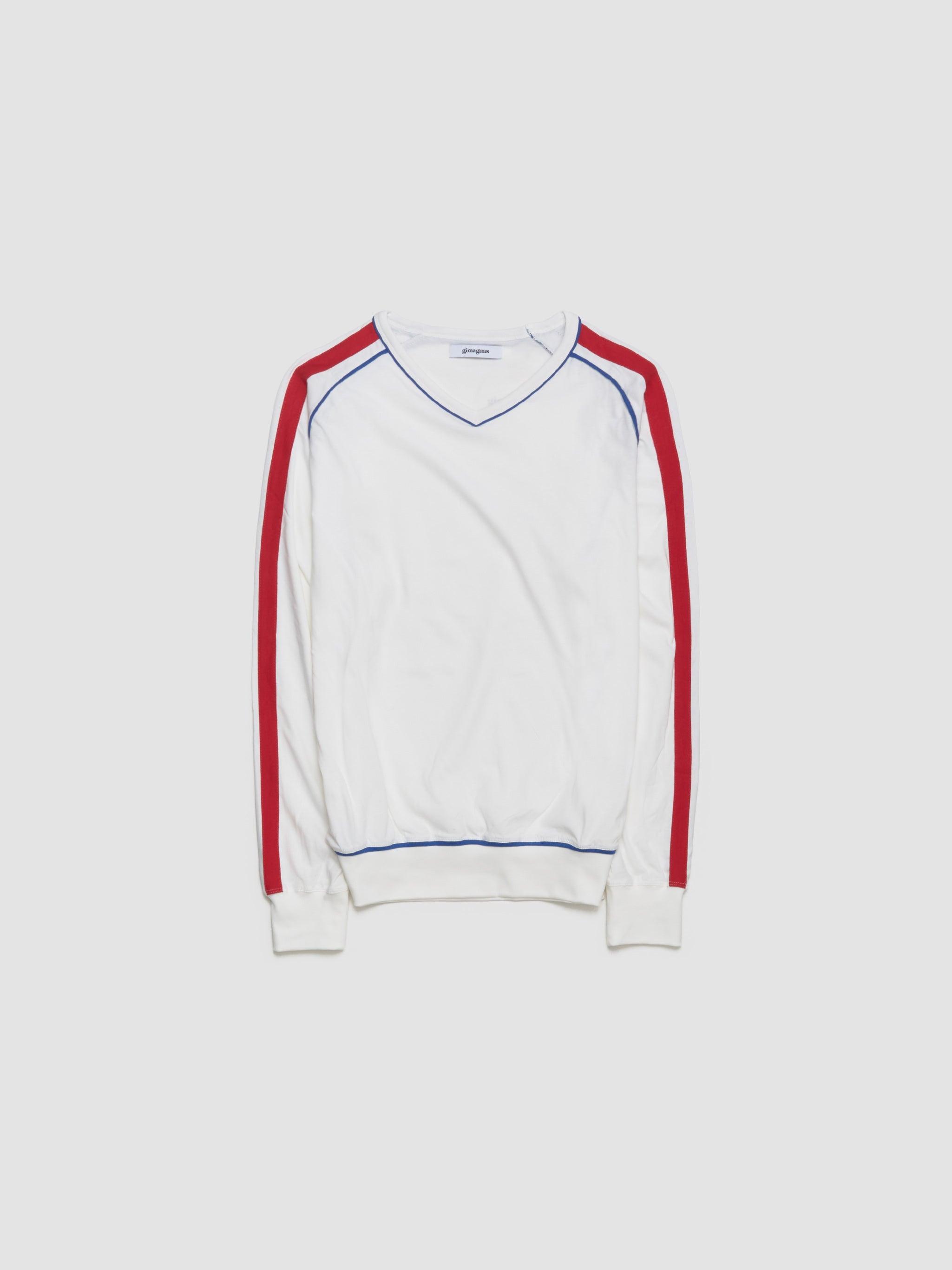 Lucas Long Sleeve T-Shirt in White & Red