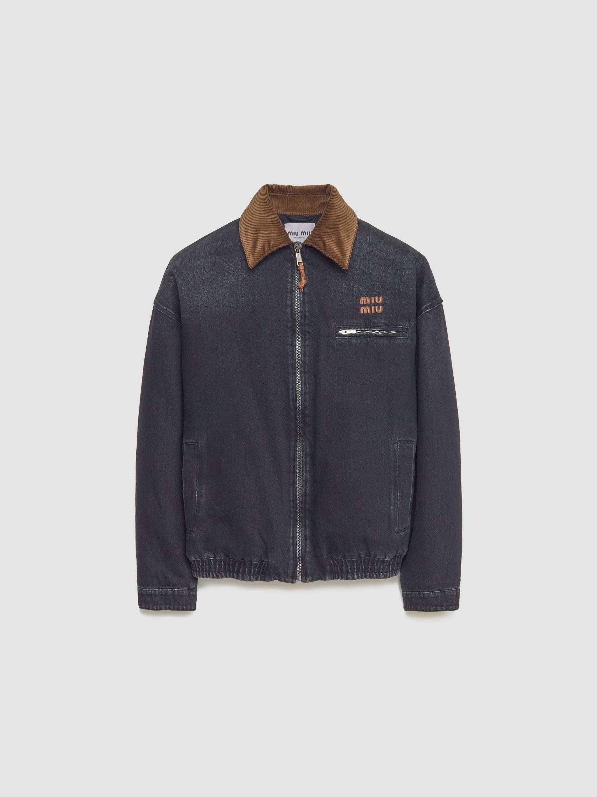 Denim Blouson Jacket in Black