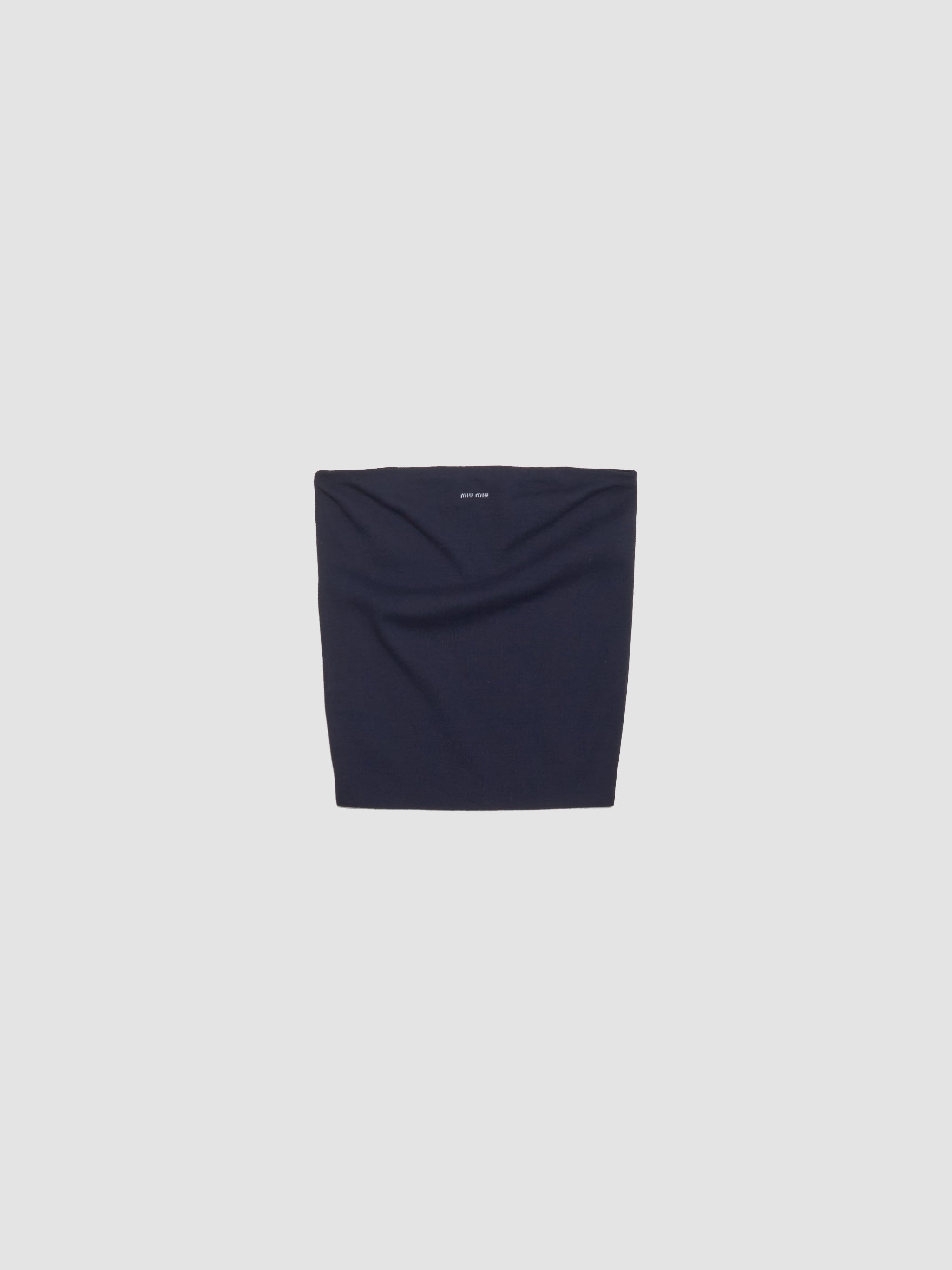 Cotton Knit Tube Top in Navy