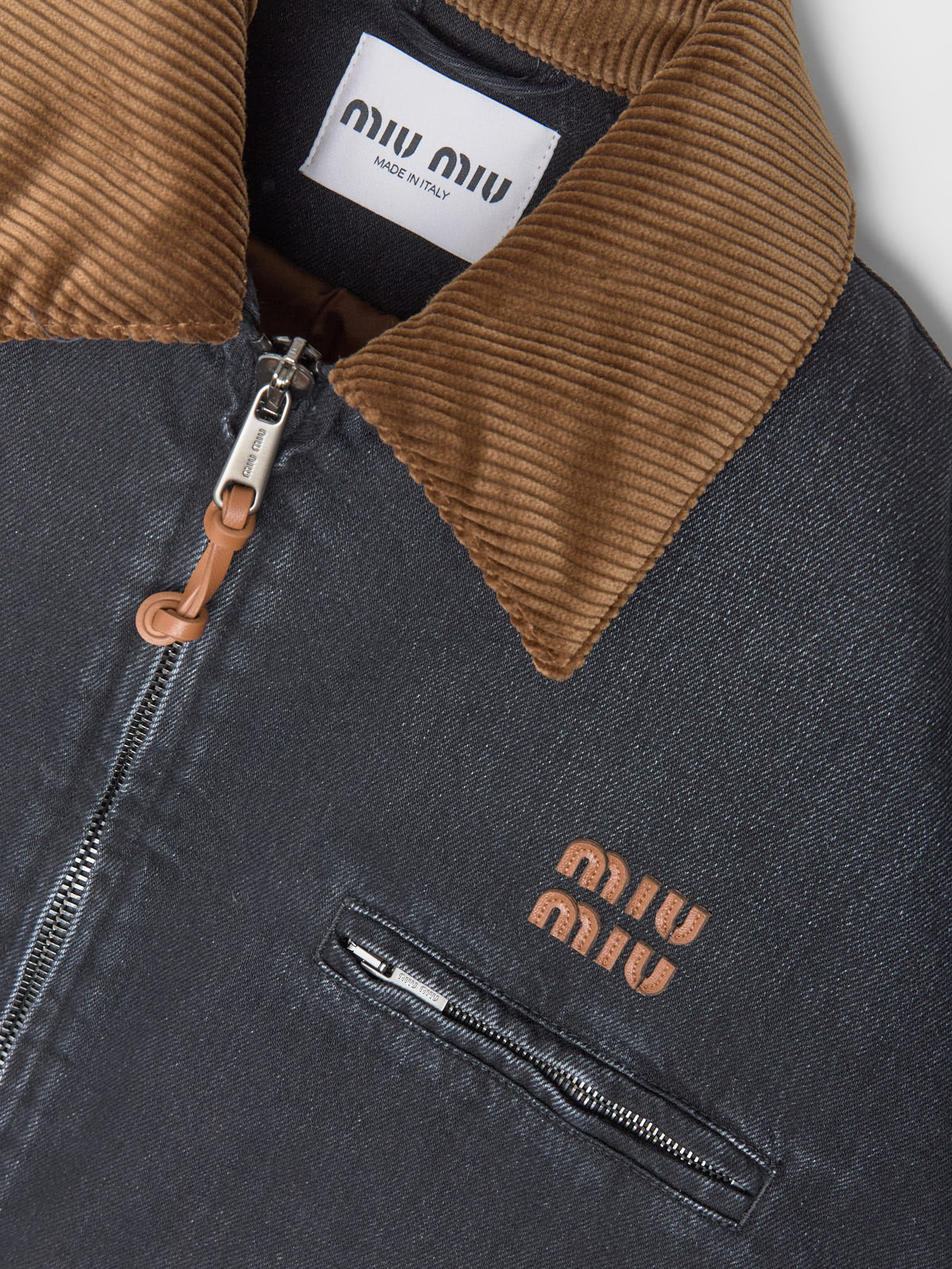 Denim Blouson Jacket in Black