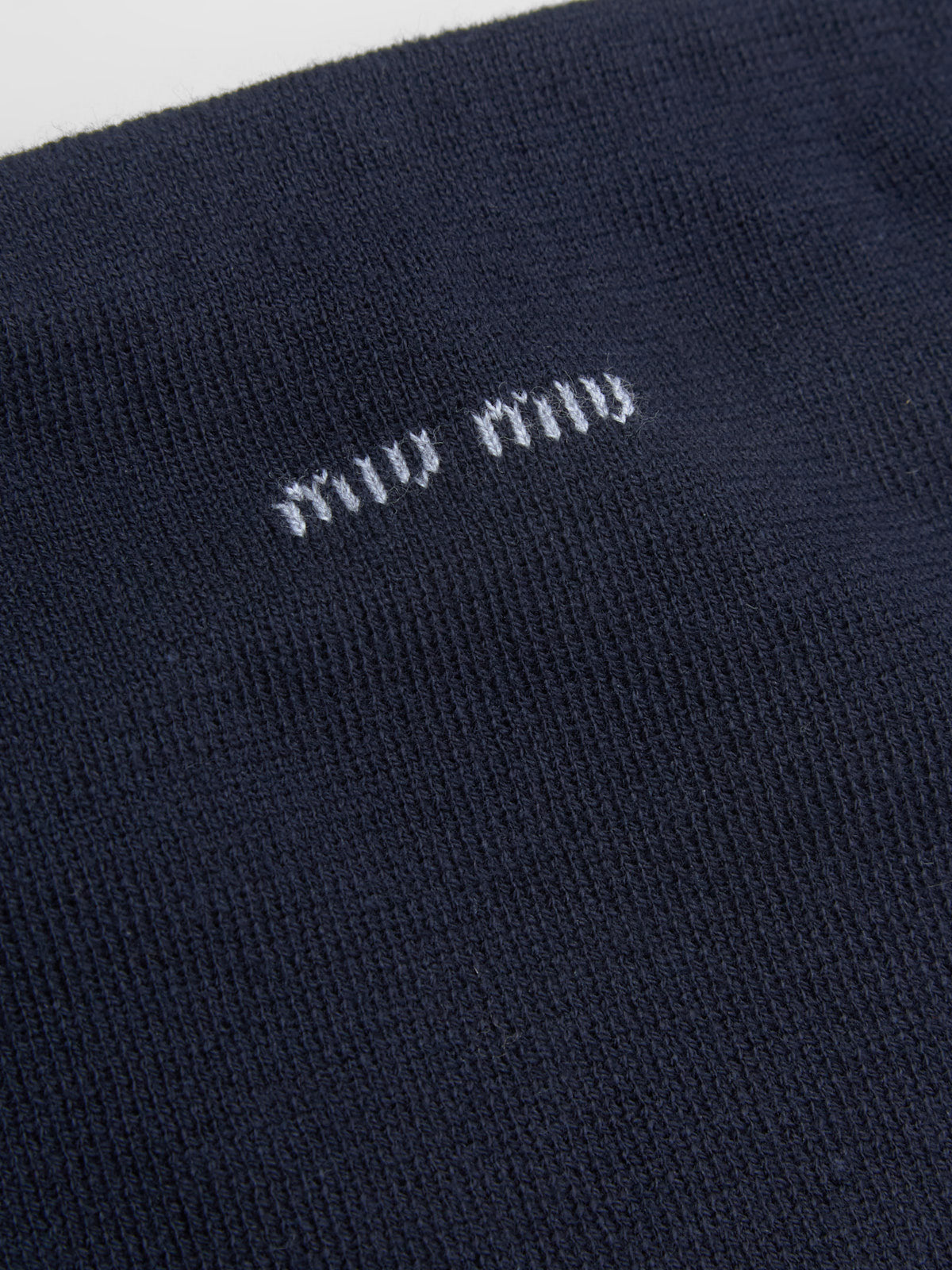 Cotton Knit Tube Top in Navy