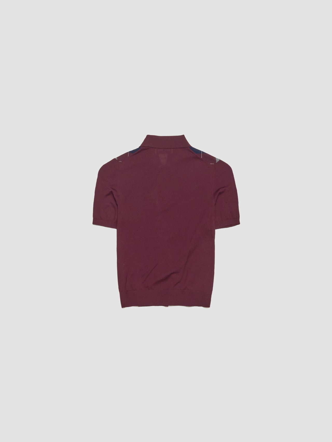 Wool Polo Shirt in Burgundy Red