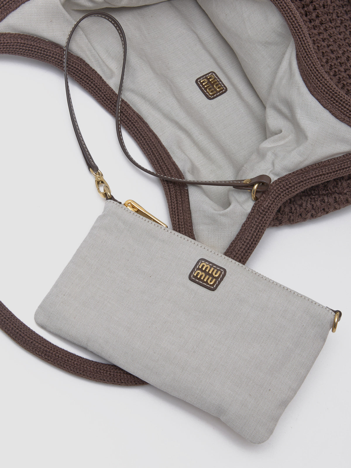 Woven Shopping Bag in Cocoa & Chalk