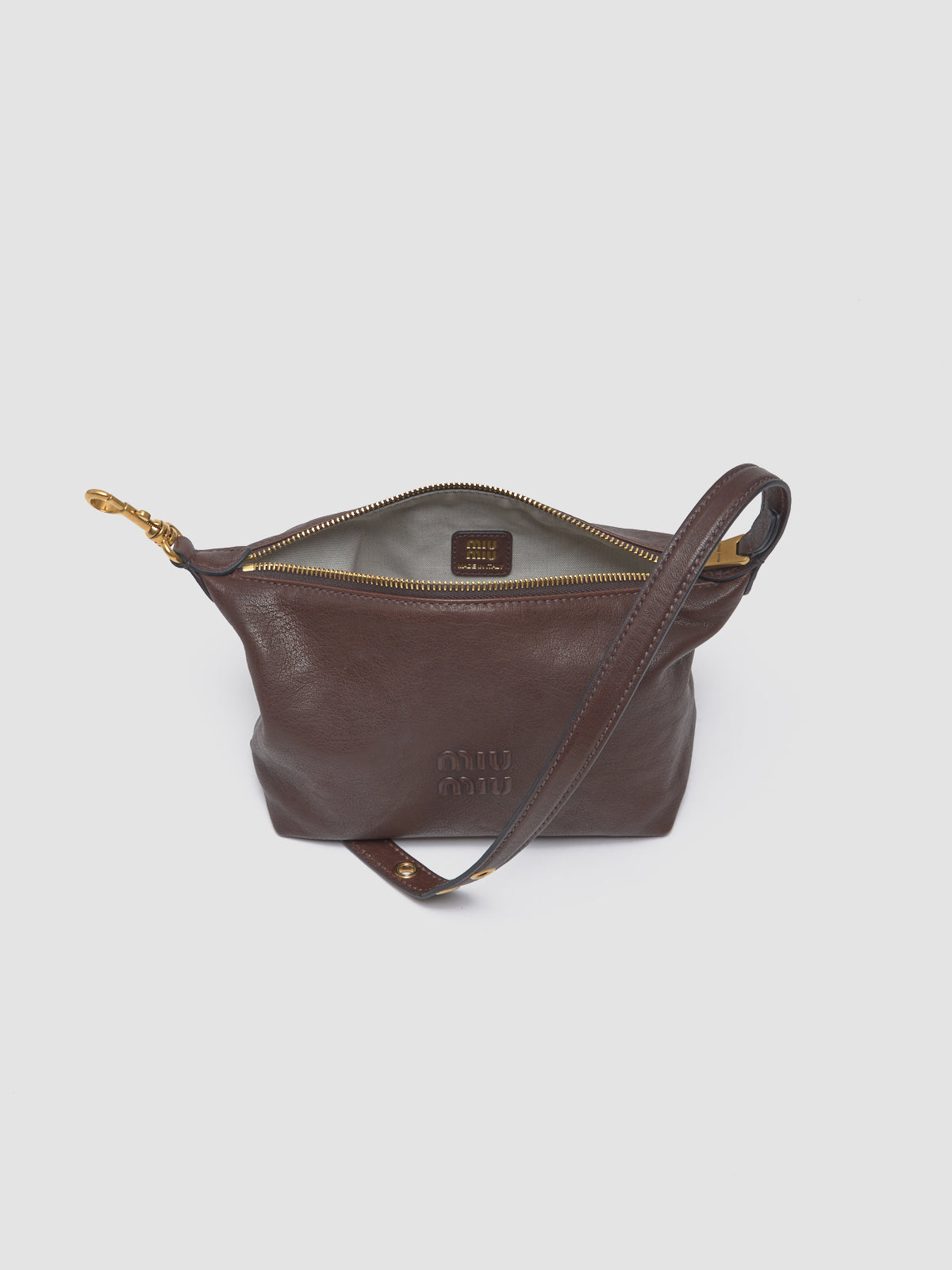 Nappa Leather Pouch in Briar Wood