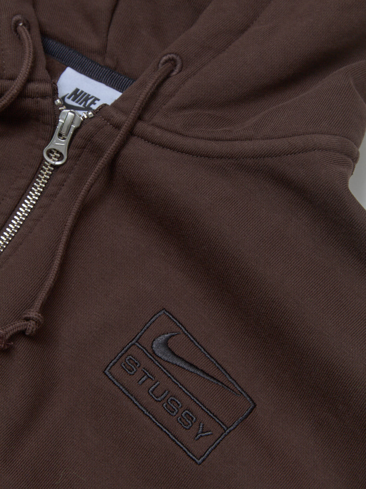 x Stüssy Washed Fleece Hoodie in Dark Cinder