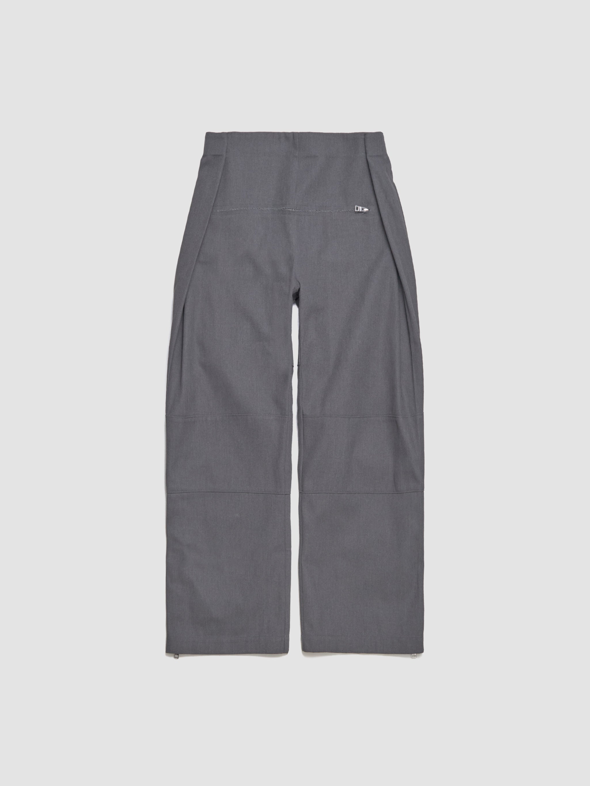 Pleated Pants with Zip Detail in Dark Grey