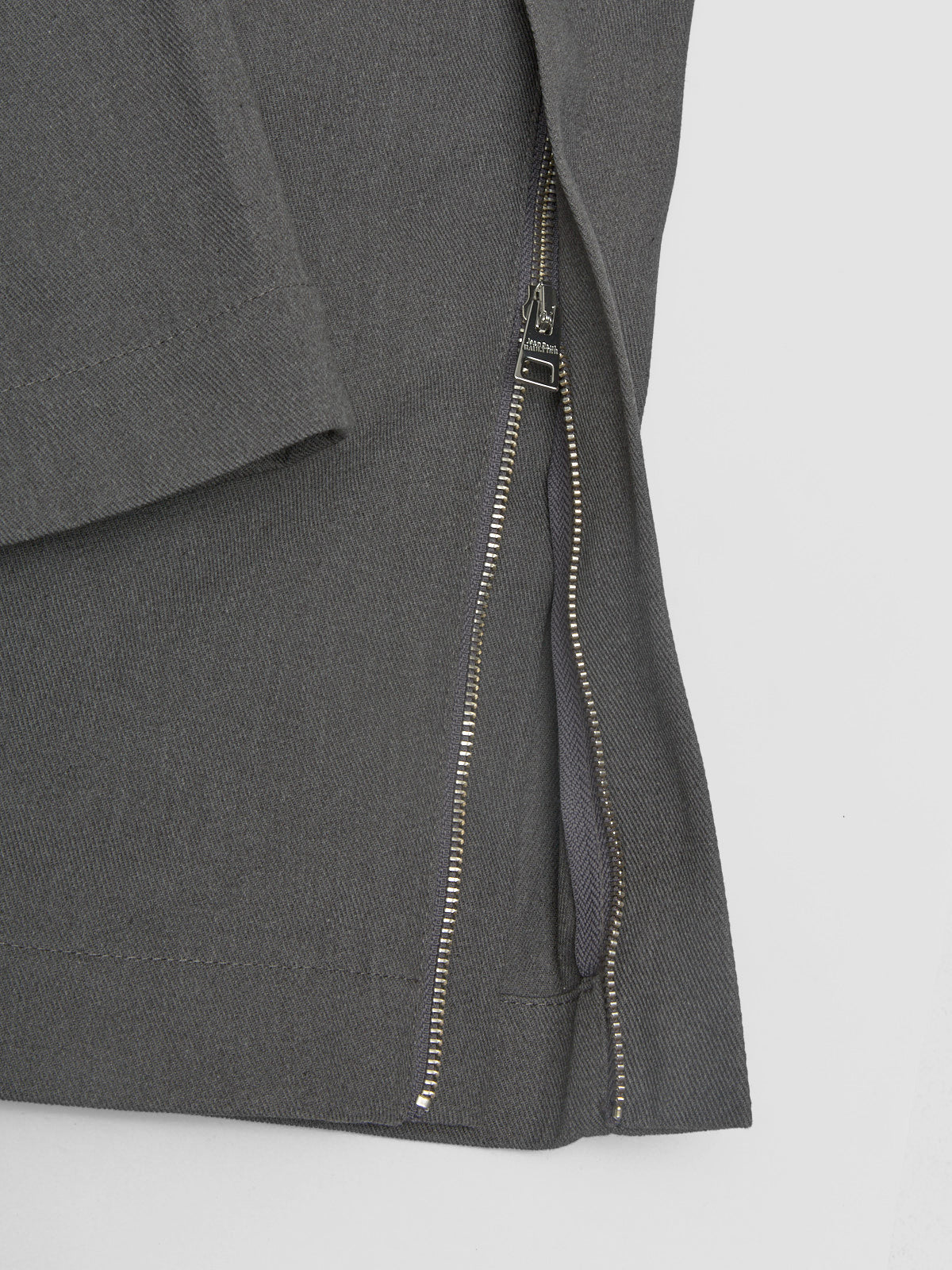 Pleated Pants with Zip Detail in Dark Grey