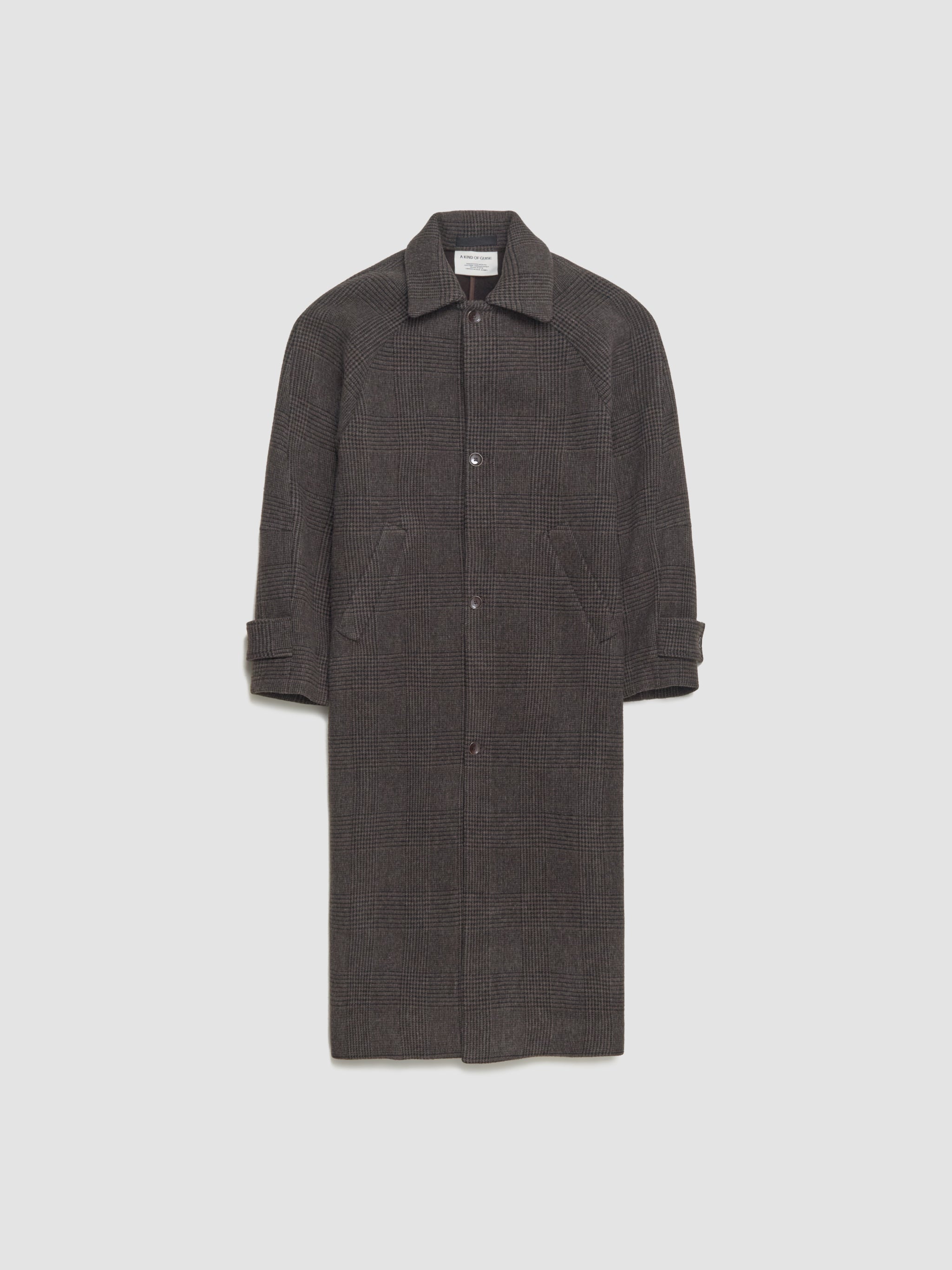 Can Coat in Brown Checked Doubleface