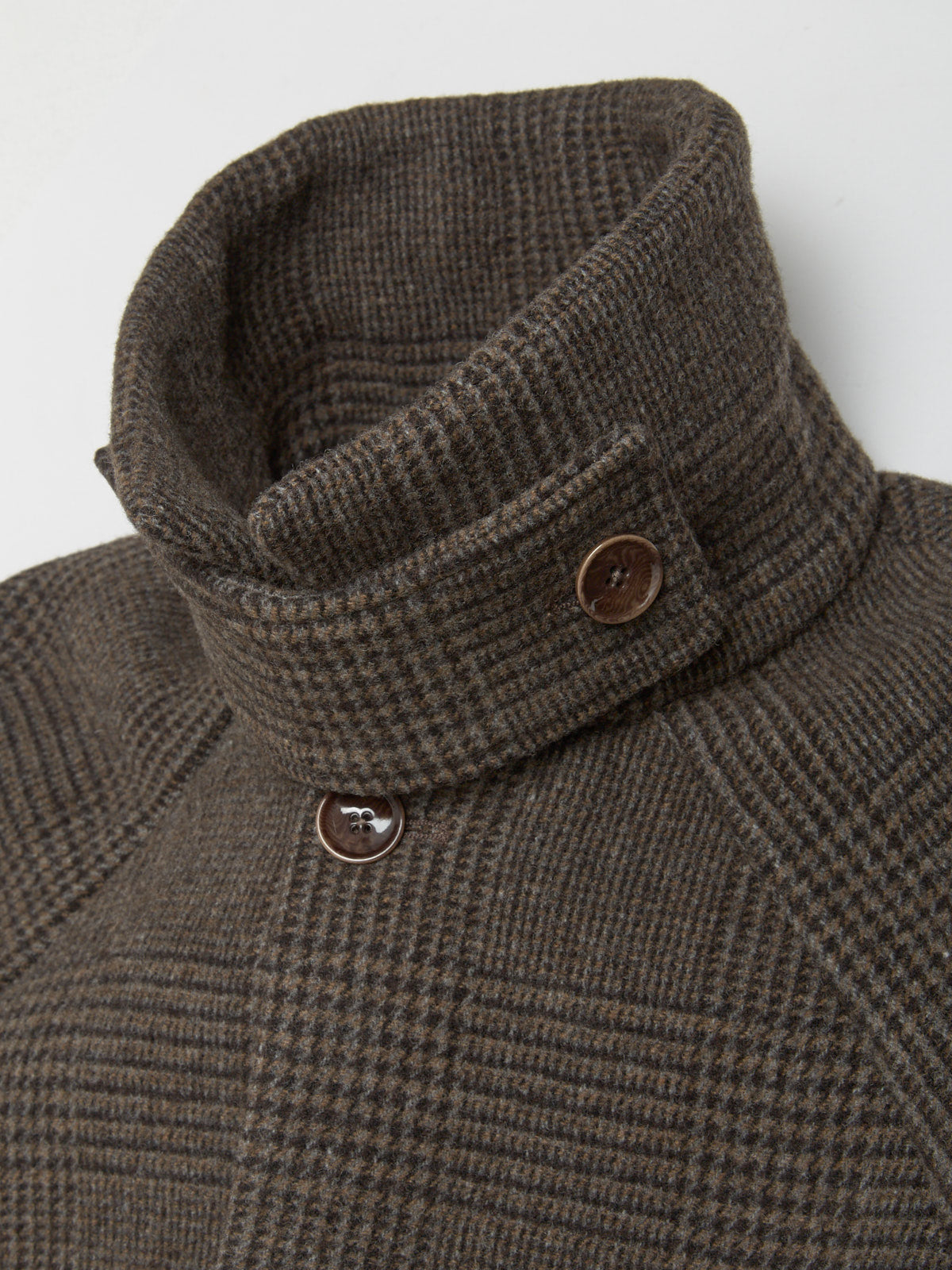 Can Coat in Brown Checked Doubleface