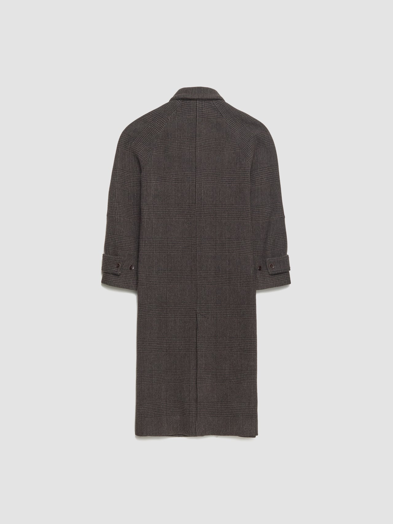 Can Coat in Brown Checked Doubleface