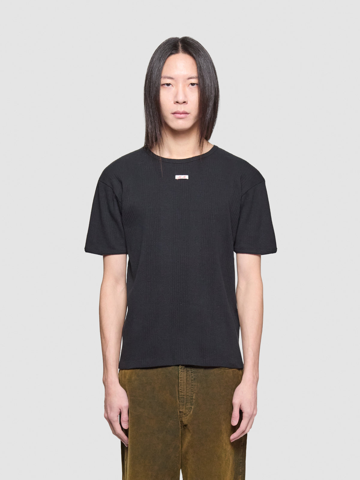 Ribbed T-Shirt in Black