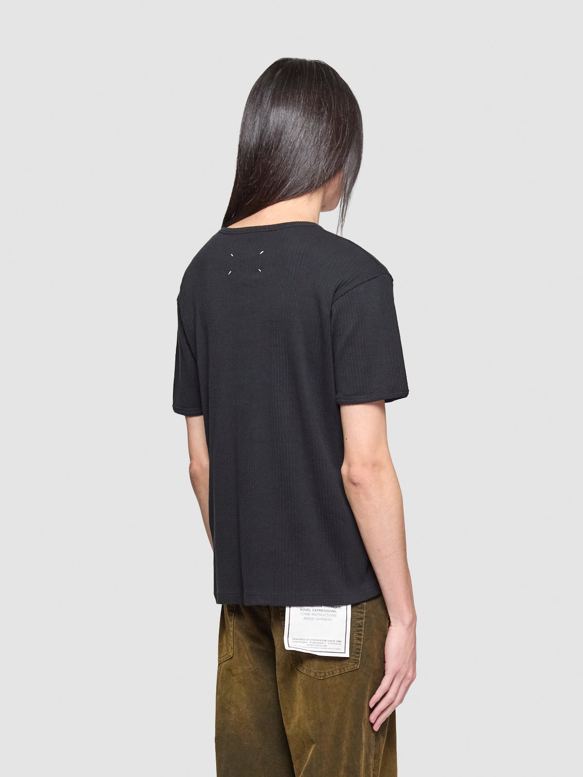 Ribbed T-Shirt in Black