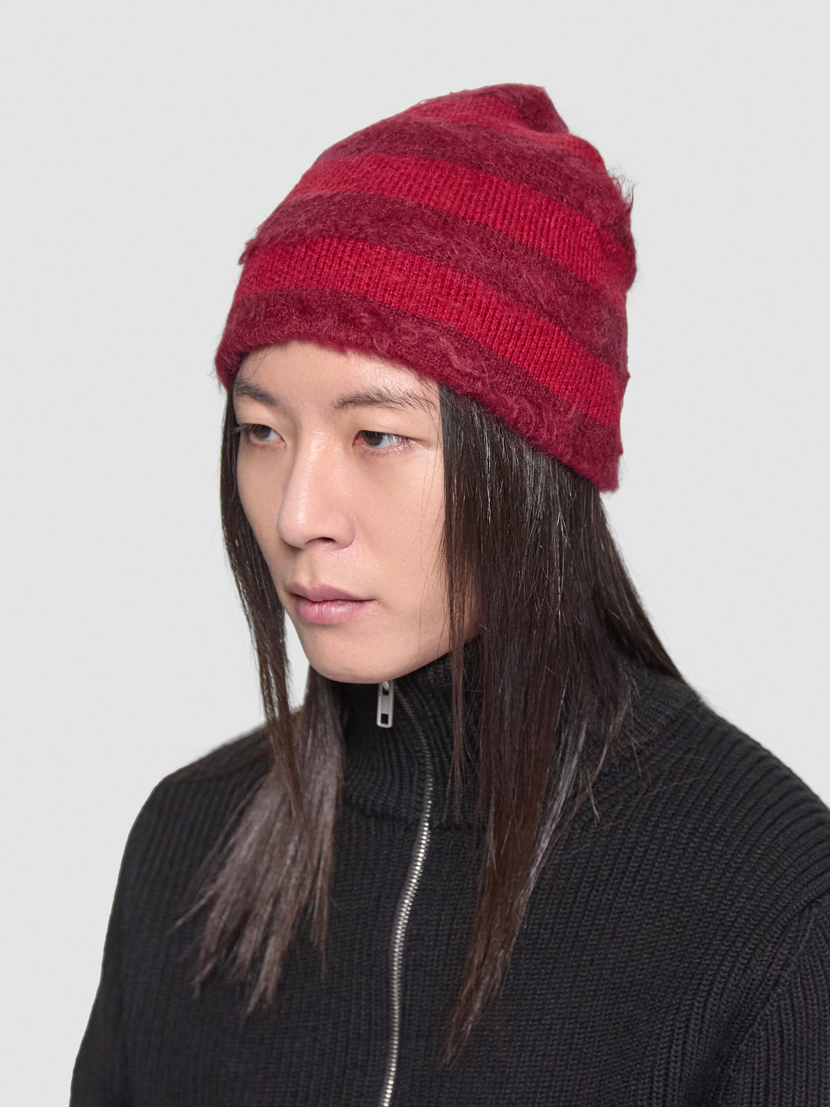 Gas Striped Beanie in Red Stripe